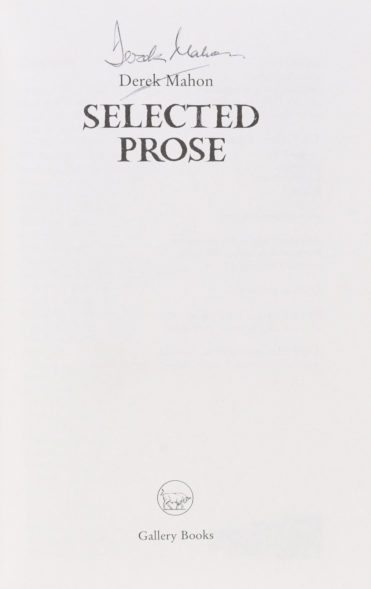 Selected Prose.