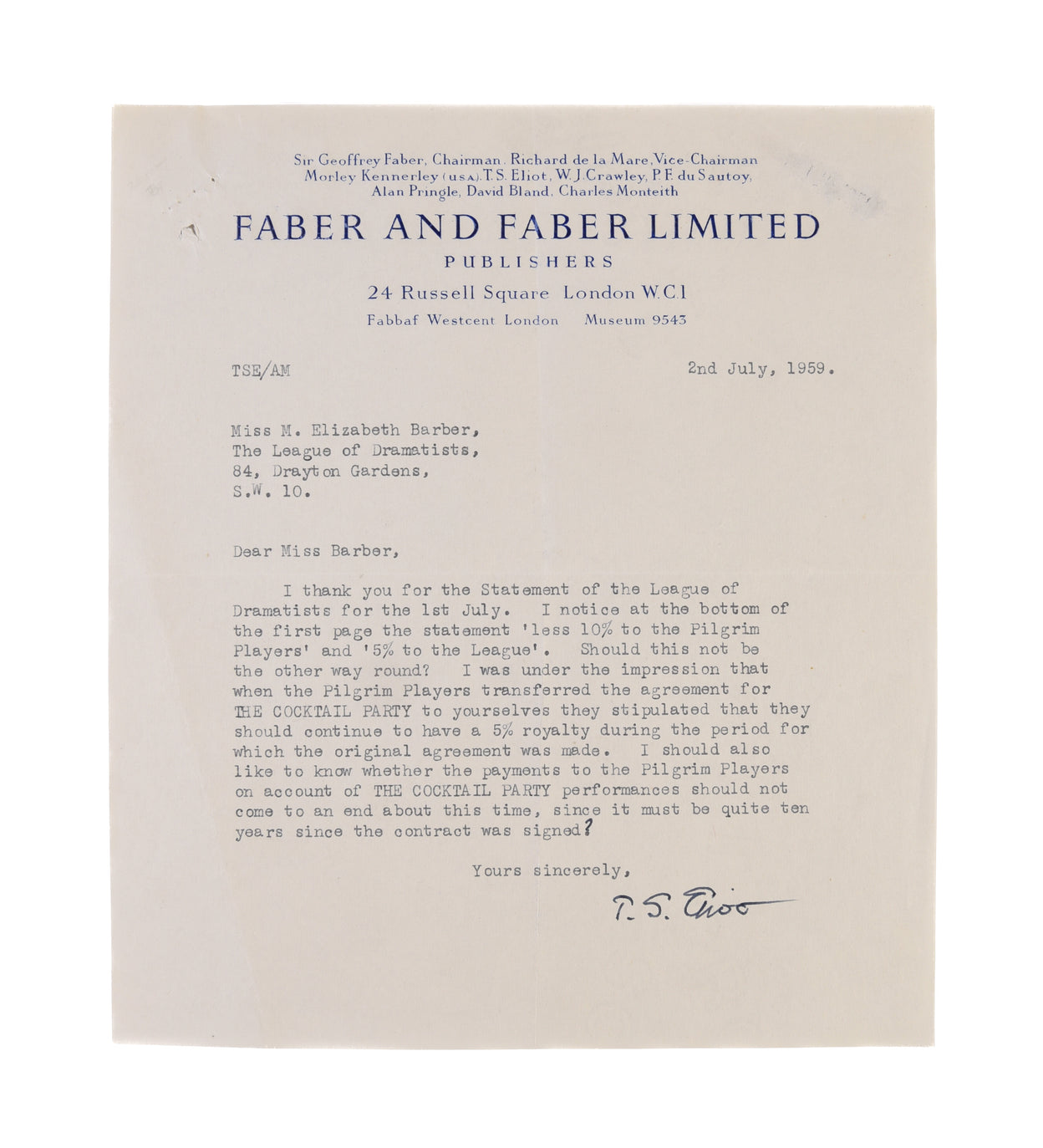 Typed Letter Signed (