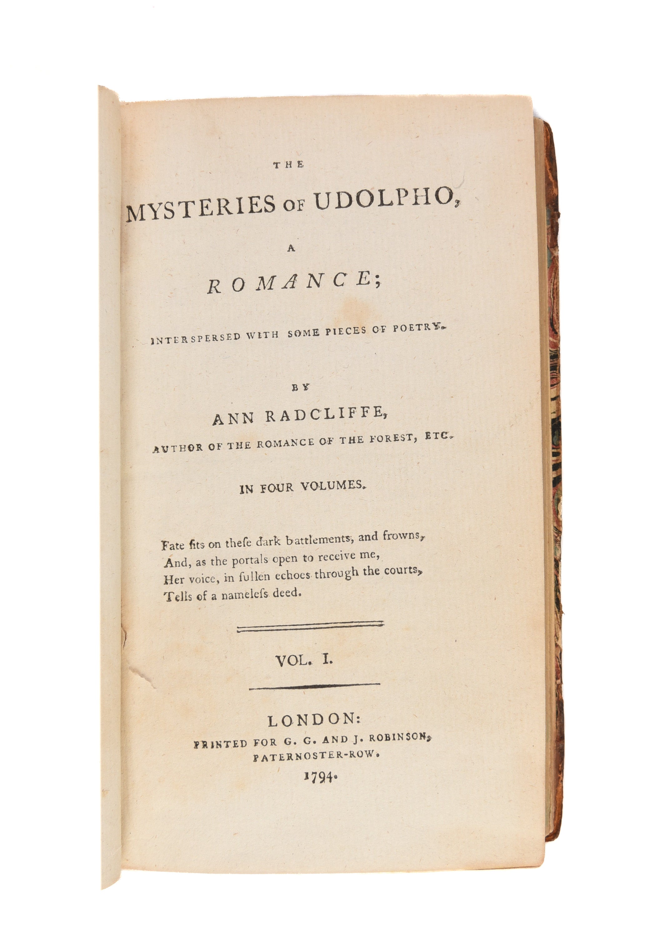 The Mysteries of Udolpho, a Romance.