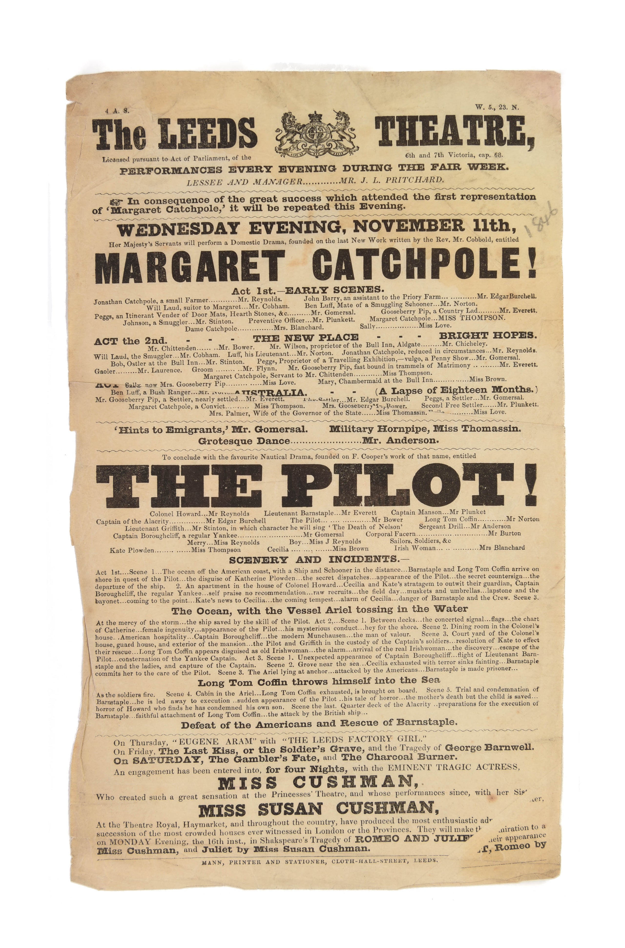 The Leeds Theatre ... Margaret Catchpole!