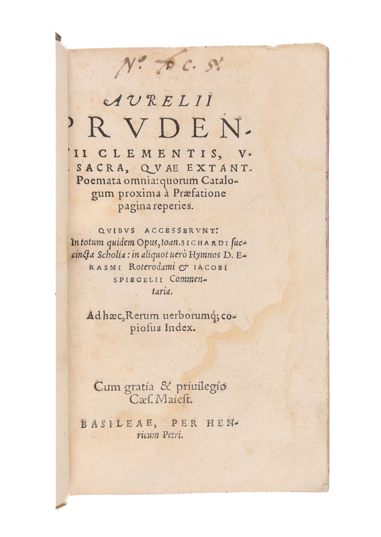 Poemata omnia: quorum Catalogum proxima à Praefatione pagina reperies...
Basel: Heinrich Petri, March 1562