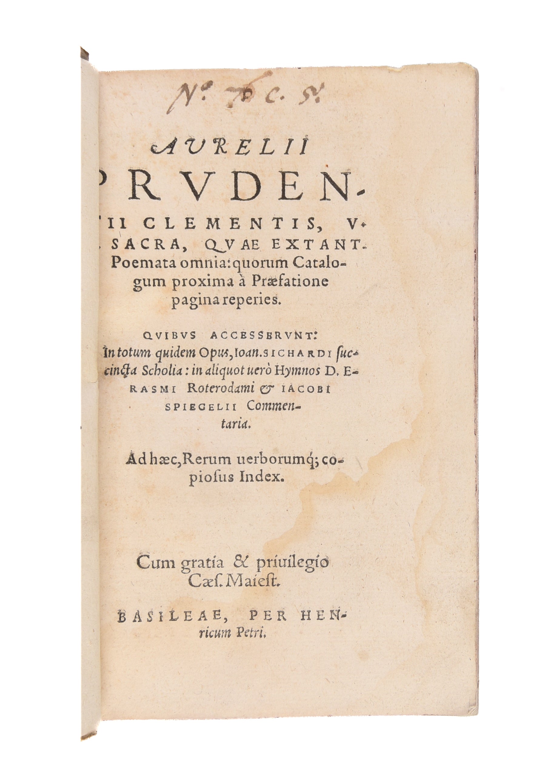 Poemata omnia: quorum Catalogum proxima à Praefatione pagina reperies...
Basel: Heinrich Petri, March 1562