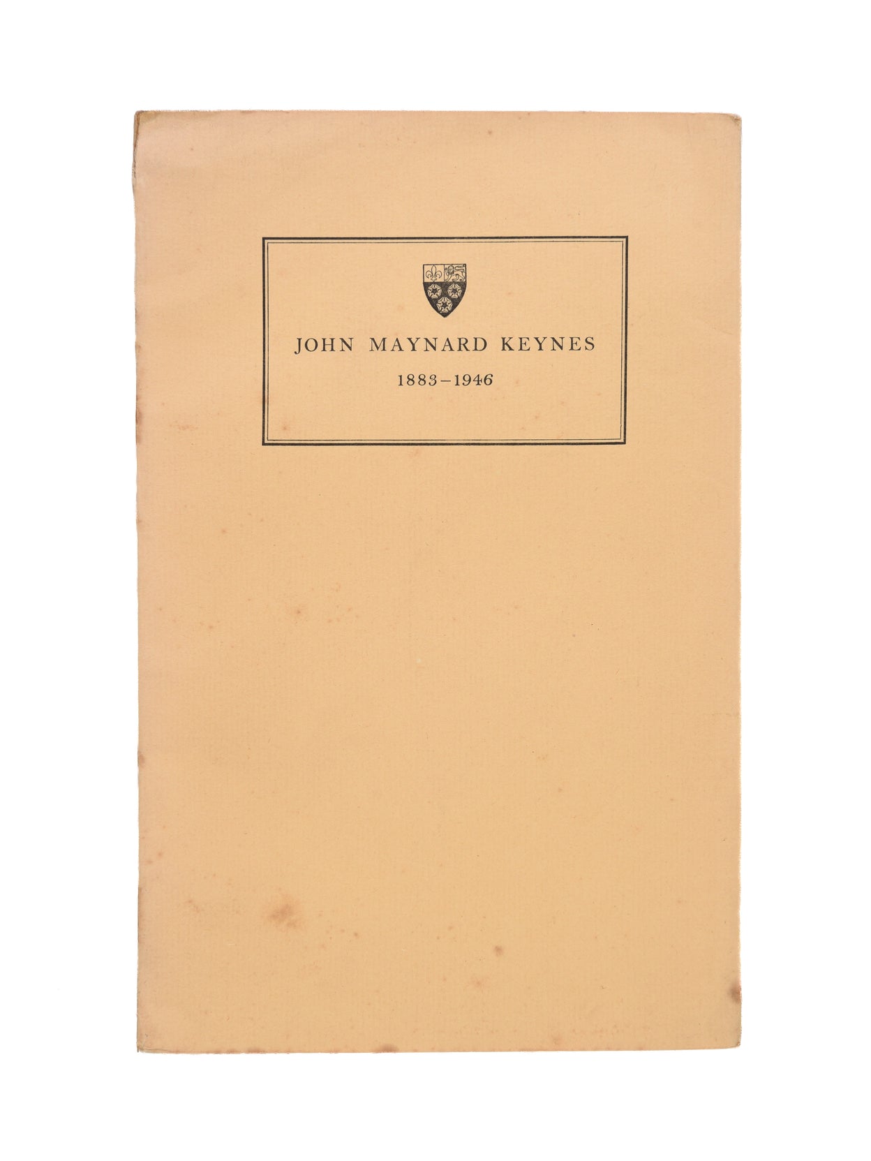 John Maynard Keynes 1883-1946. Fellow and Bursar. A memoir prepared by direction of the Council of King's College Cambridge.