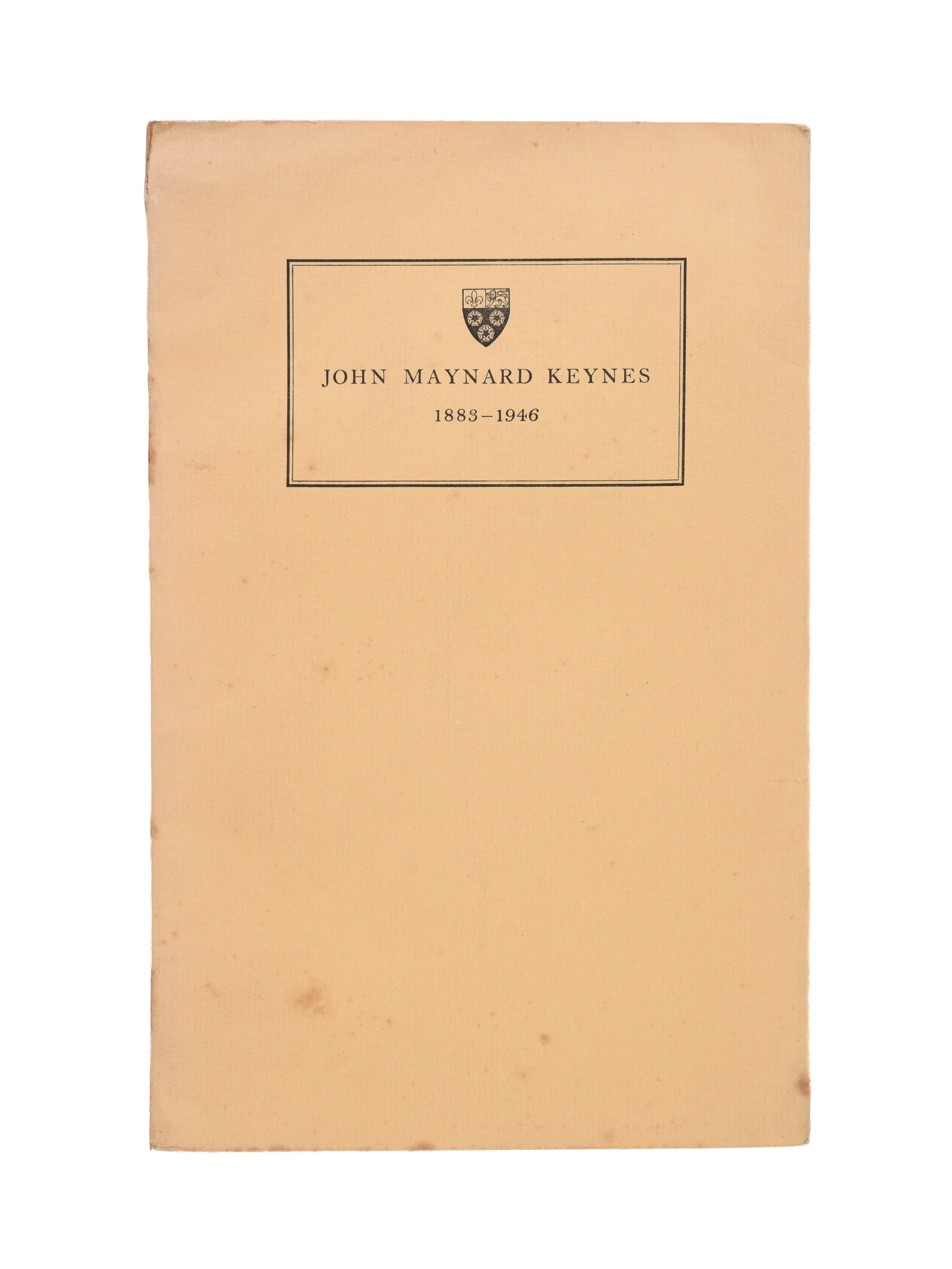 John Maynard Keynes 1883-1946. Fellow and Bursar. A memoir prepared by direction of the Council of King's College Cambridge.
