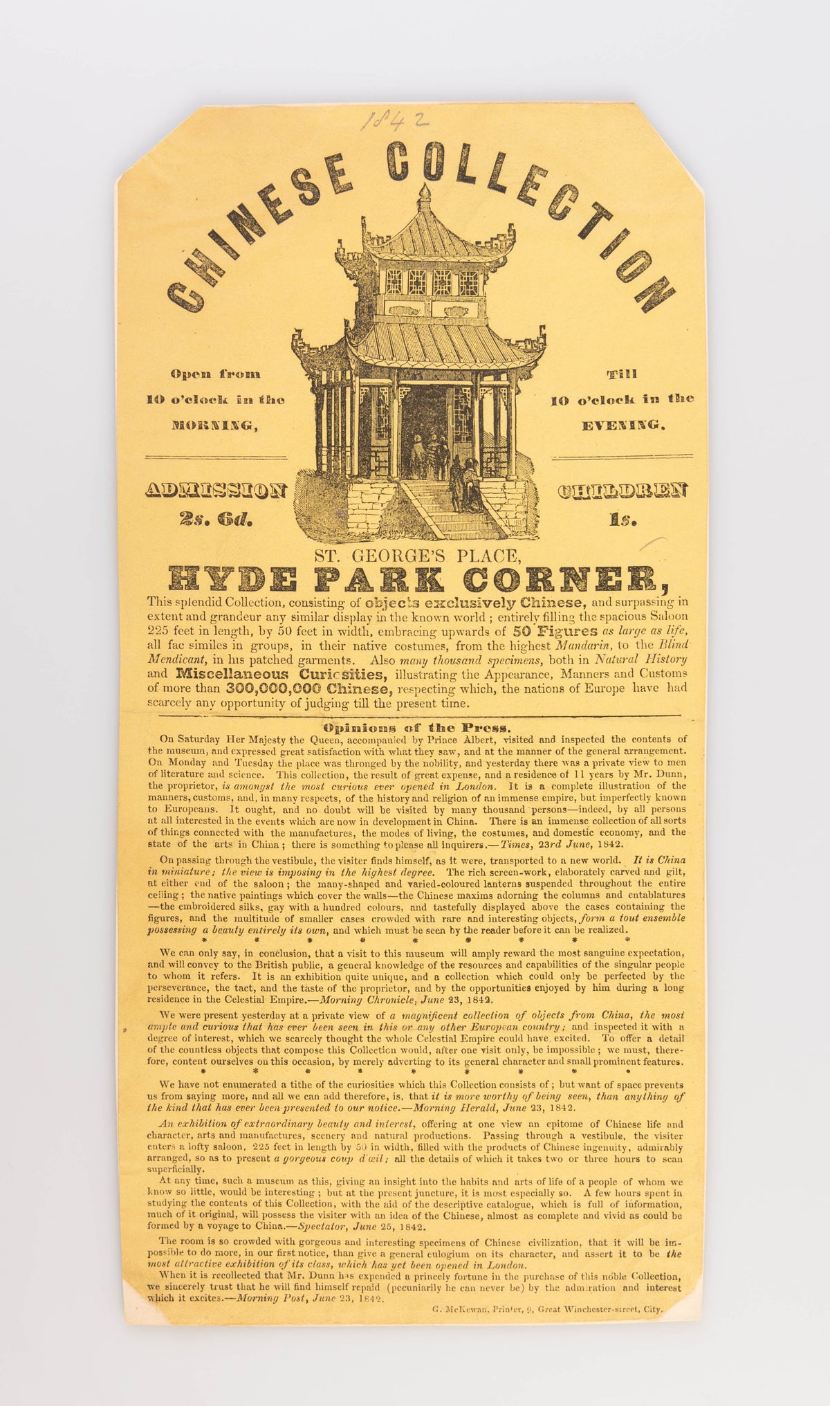 Chinese Collection. St George's Place, Hyde Park Corner