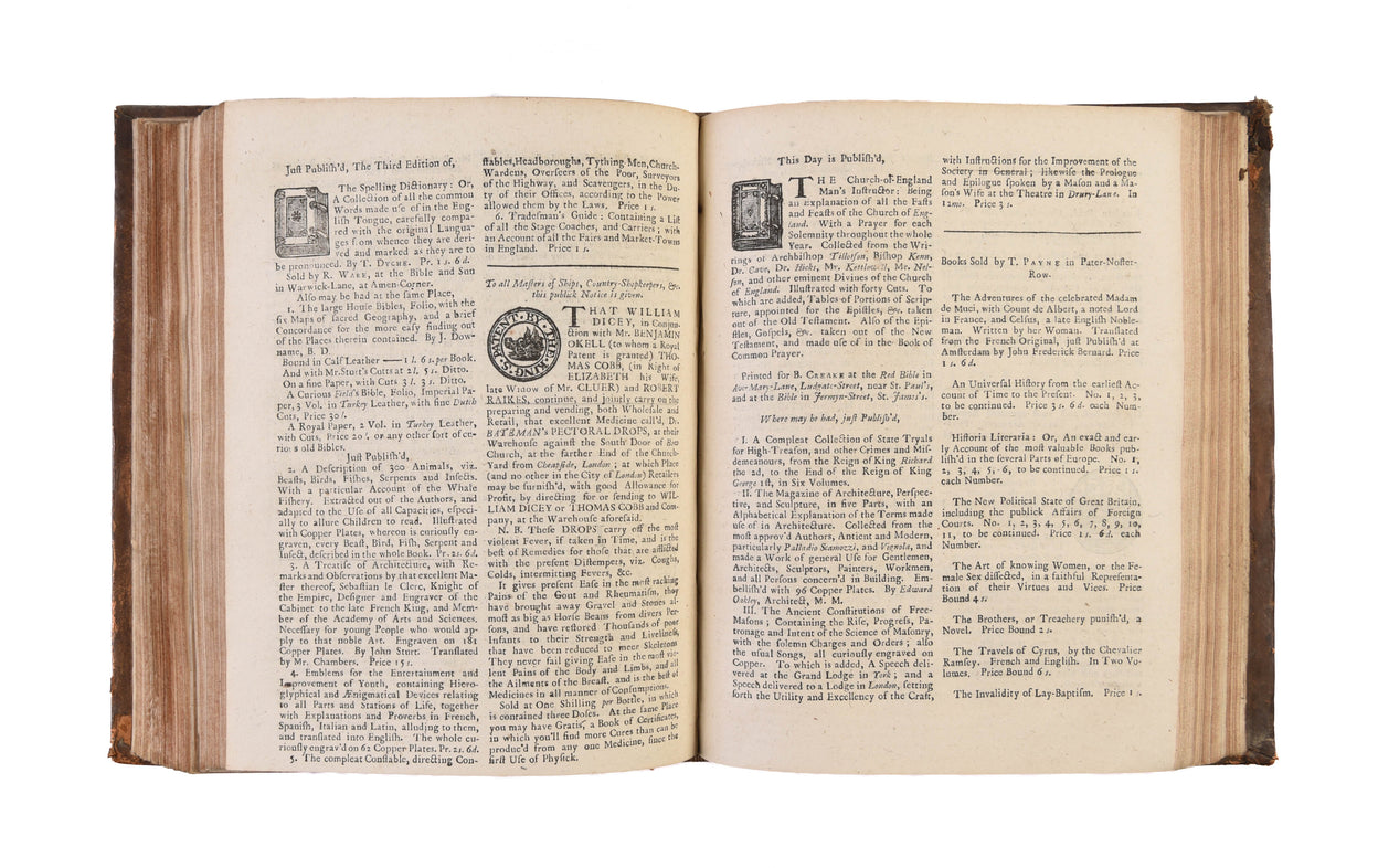 Five bound volumes of Sessions Papers covering the period 1730-1743.
