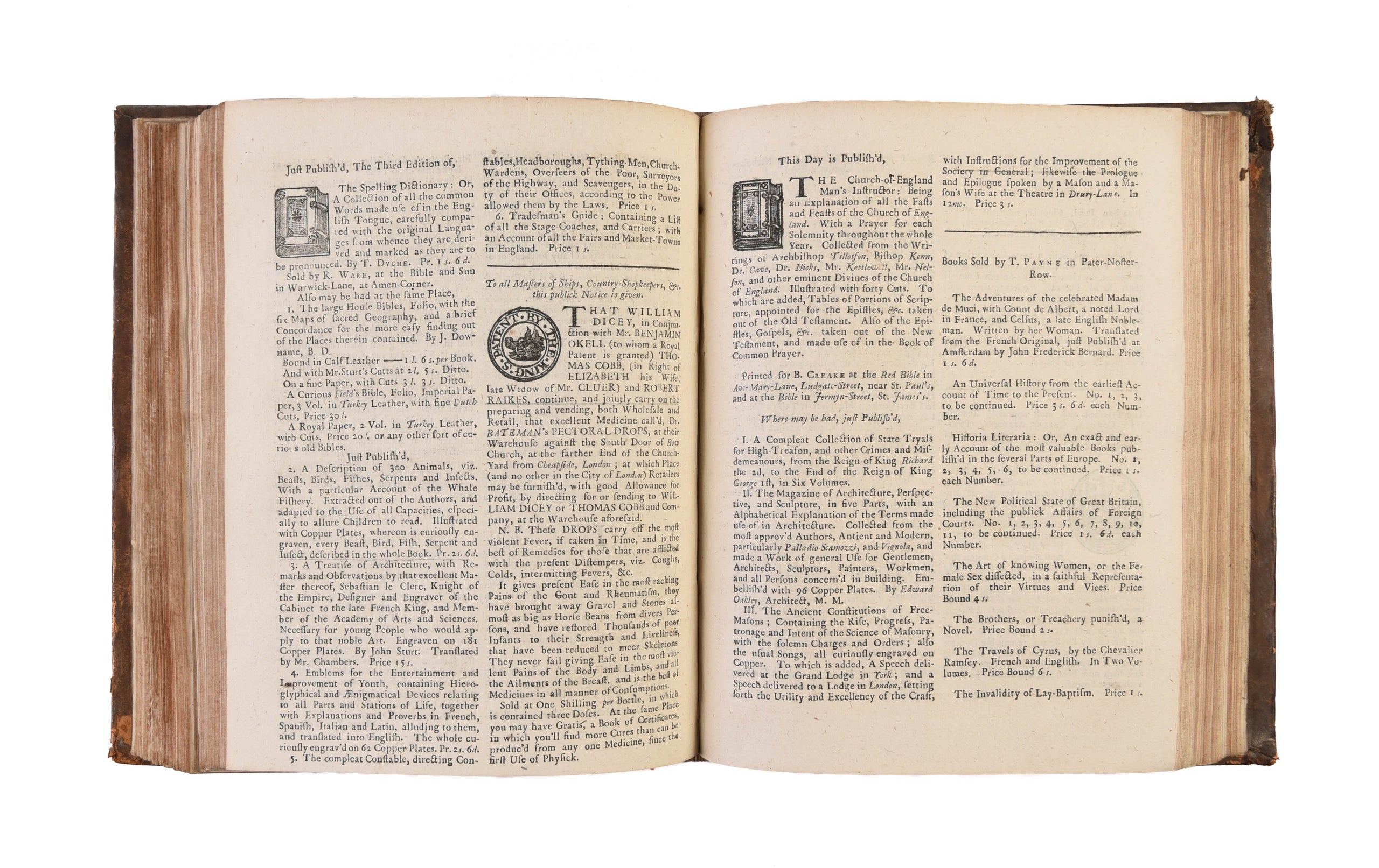 Five bound volumes of Sessions Papers covering the period 1730-1743.