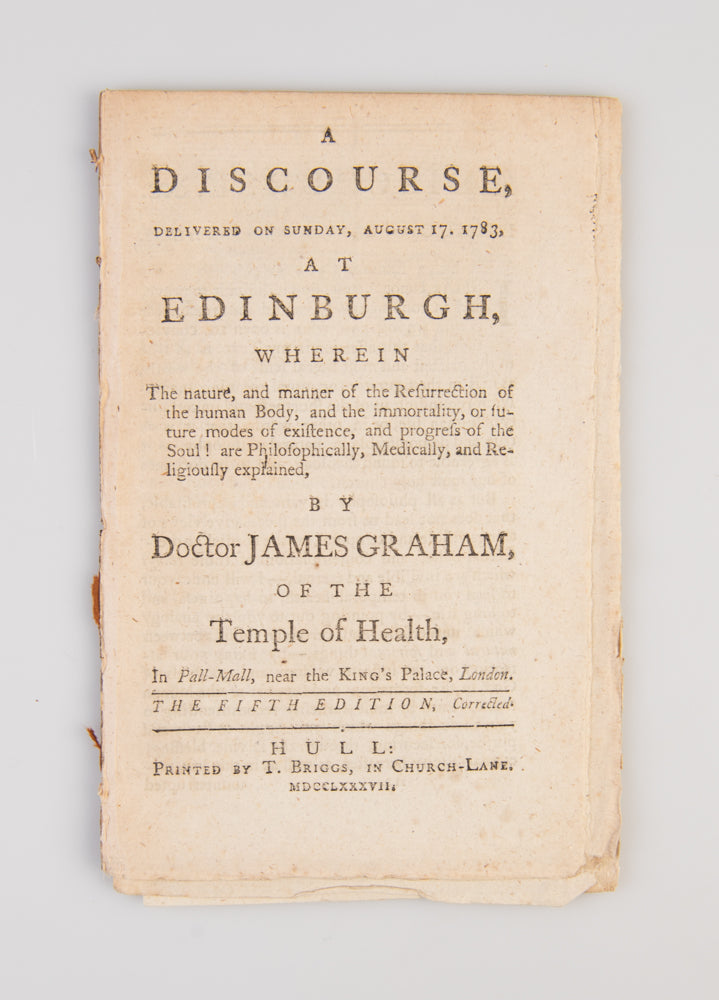 A collection of books, prints and broadsides related to the quack doctor, sex therapist and showman, James Graham (1745-1794).