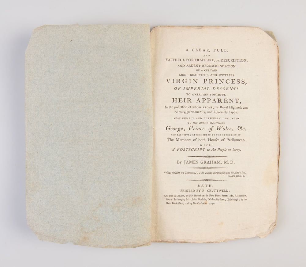 A collection of books, prints and broadsides related to the quack doctor, sex therapist and showman, James Graham (1745-1794).
