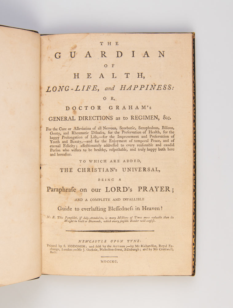 A collection of books, prints and broadsides related to the quack doctor, sex therapist and showman, James Graham (1745-1794).
