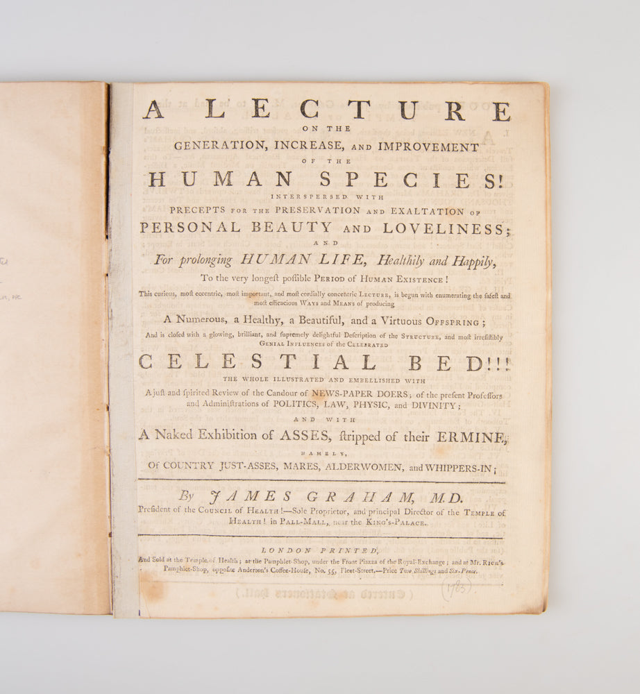 A collection of books, prints and broadsides related to the quack doctor, sex therapist and showman, James Graham (1745-1794).