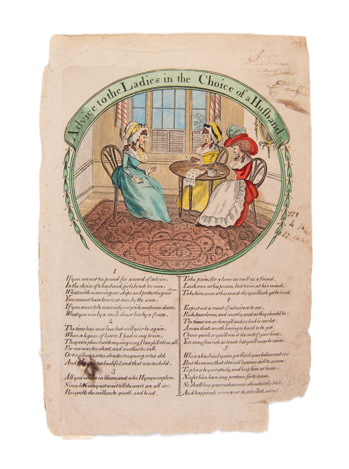 Advice to the Ladies in the Choice of a Husband [...] The Lady and the 'Prentice Boy [...] A Hint to the Ladies.