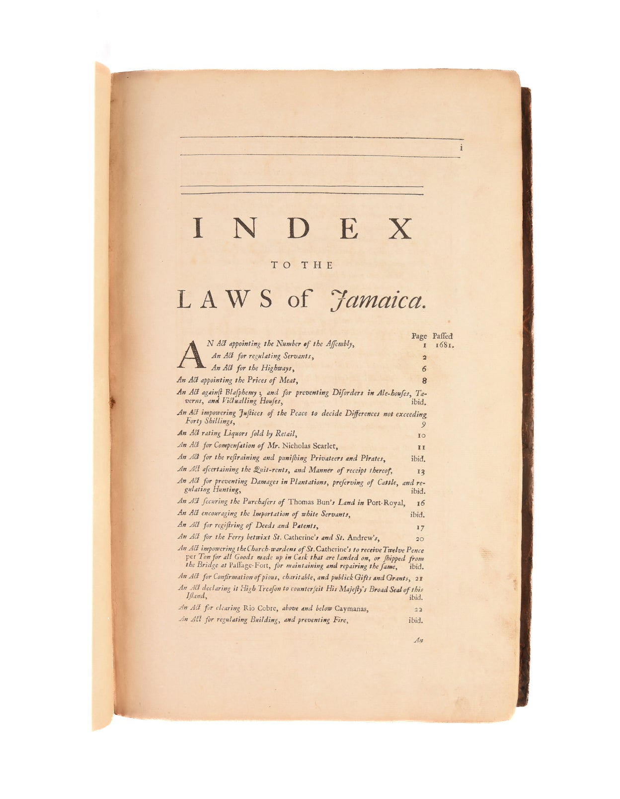 Acts of Assembly, passed in the Island of Jamaica; from 1681 to 1737.