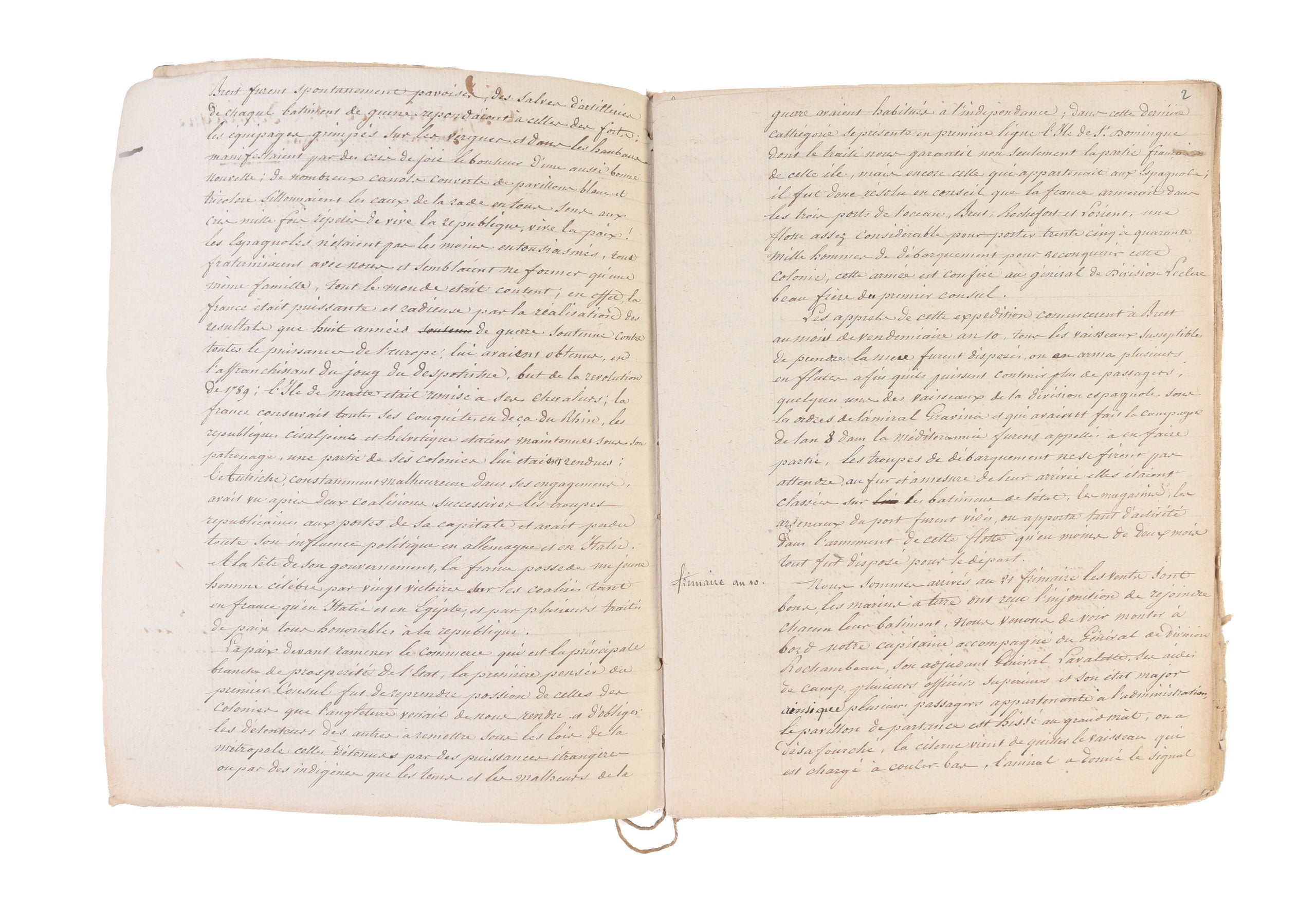 Expedition de Saint Domingue Journal historique 13 Xbre 1801 - 1802 an 10 Republique francaise.