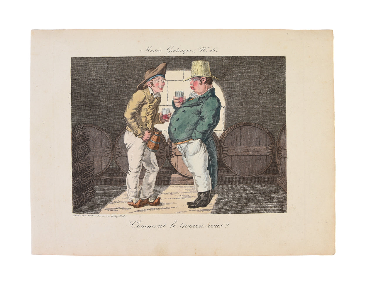 A collection of 17 rare French caricatures on various subjects from fashion, food and race to health and beauty and prostitution. Many of the caricatures satirise English life.