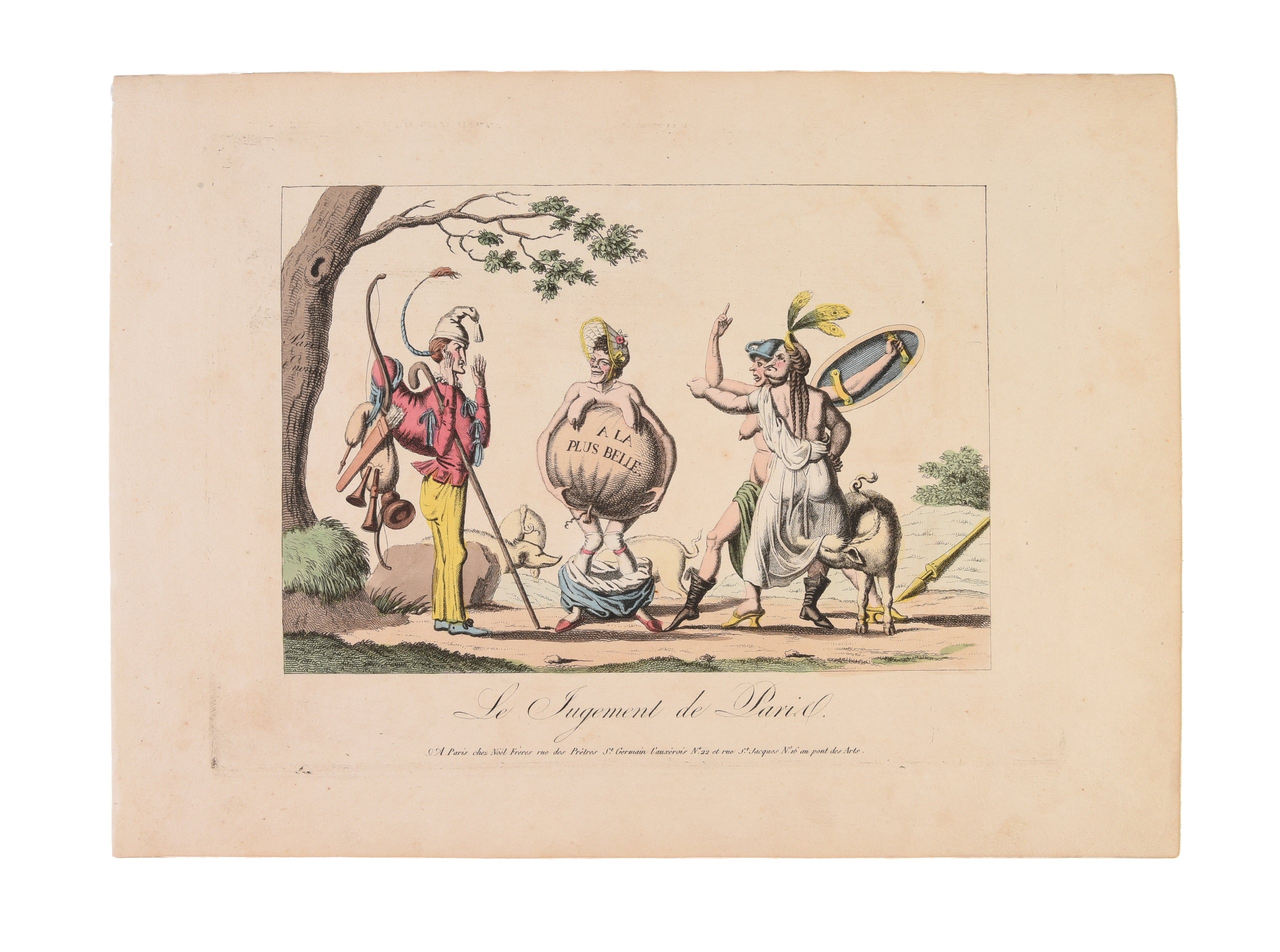 A collection of 17 rare French caricatures on various subjects from fashion, food and race to health and beauty and prostitution. Many of the caricatures satirise English life.