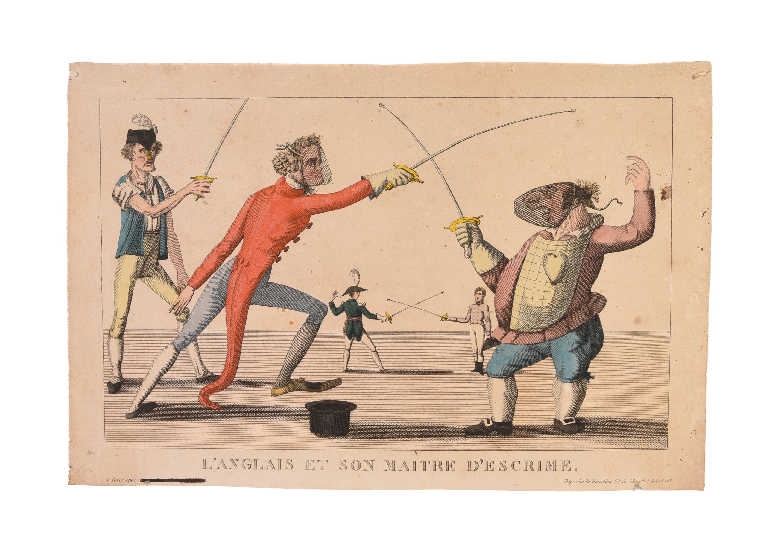 A collection of 17 rare French caricatures on various subjects from fashion, food and race to health and beauty and prostitution. Many of the caricatures satirise English life.