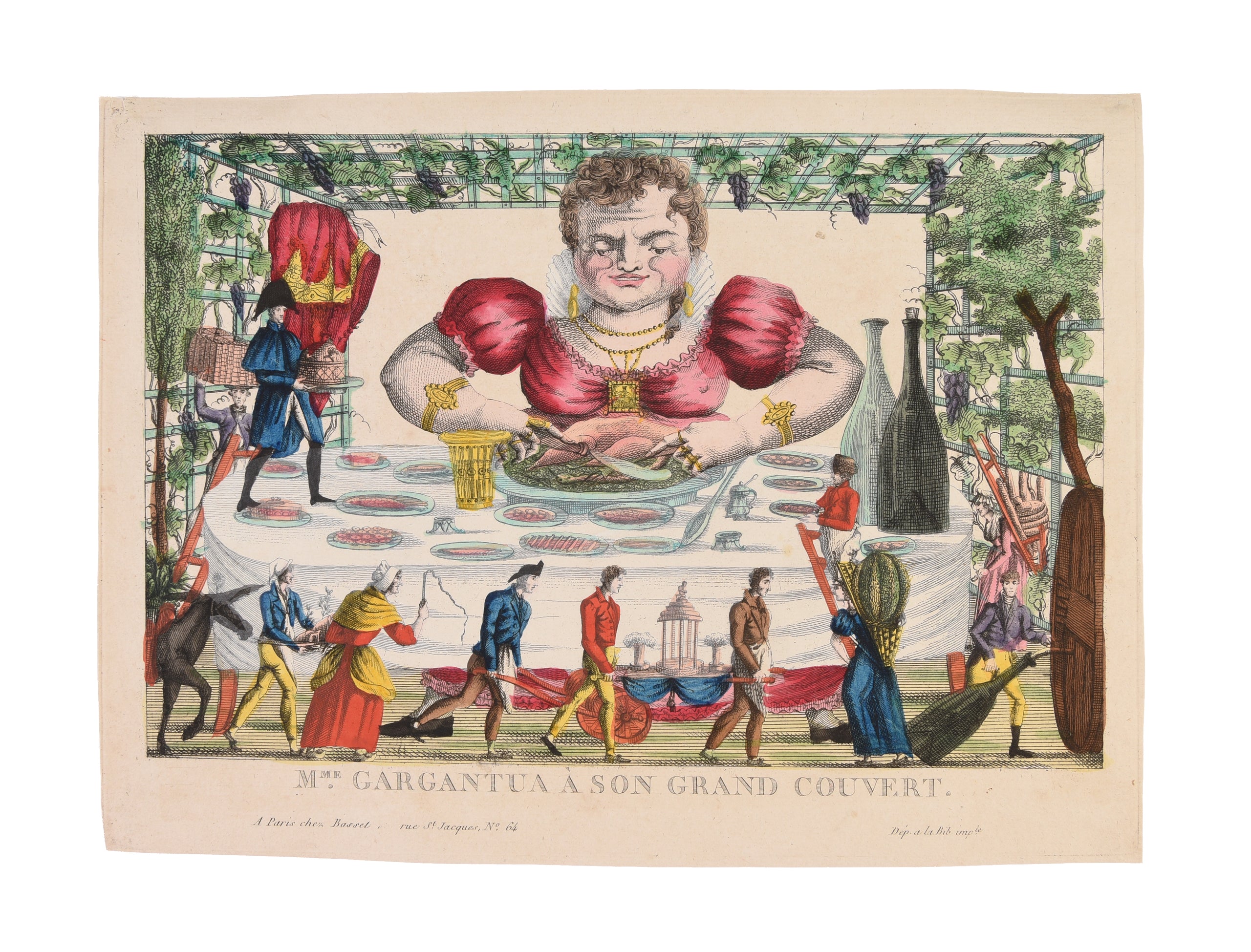 A collection of 17 rare French caricatures on various subjects from fashion, food and race to health and beauty and prostitution. Many of the caricatures satirise English life.