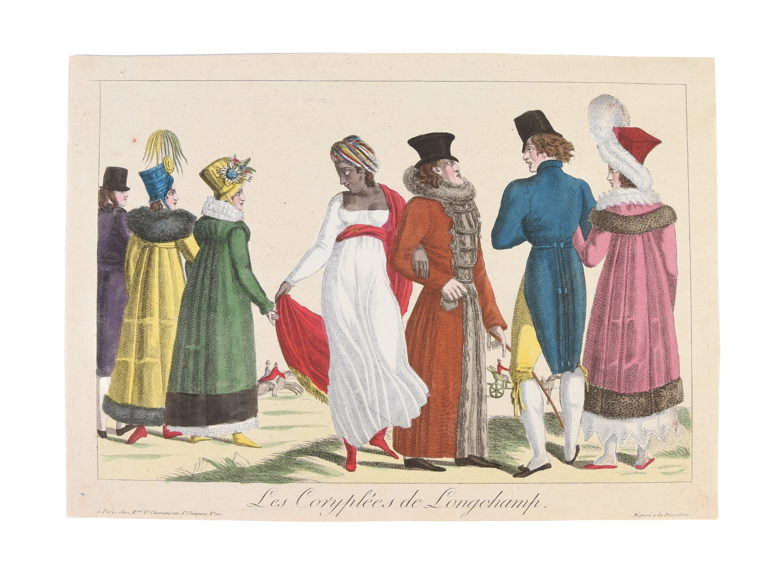 A collection of 17 rare French caricatures on various subjects from fashion, food and race to health and beauty and prostitution. Many of the caricatures satirise English life.