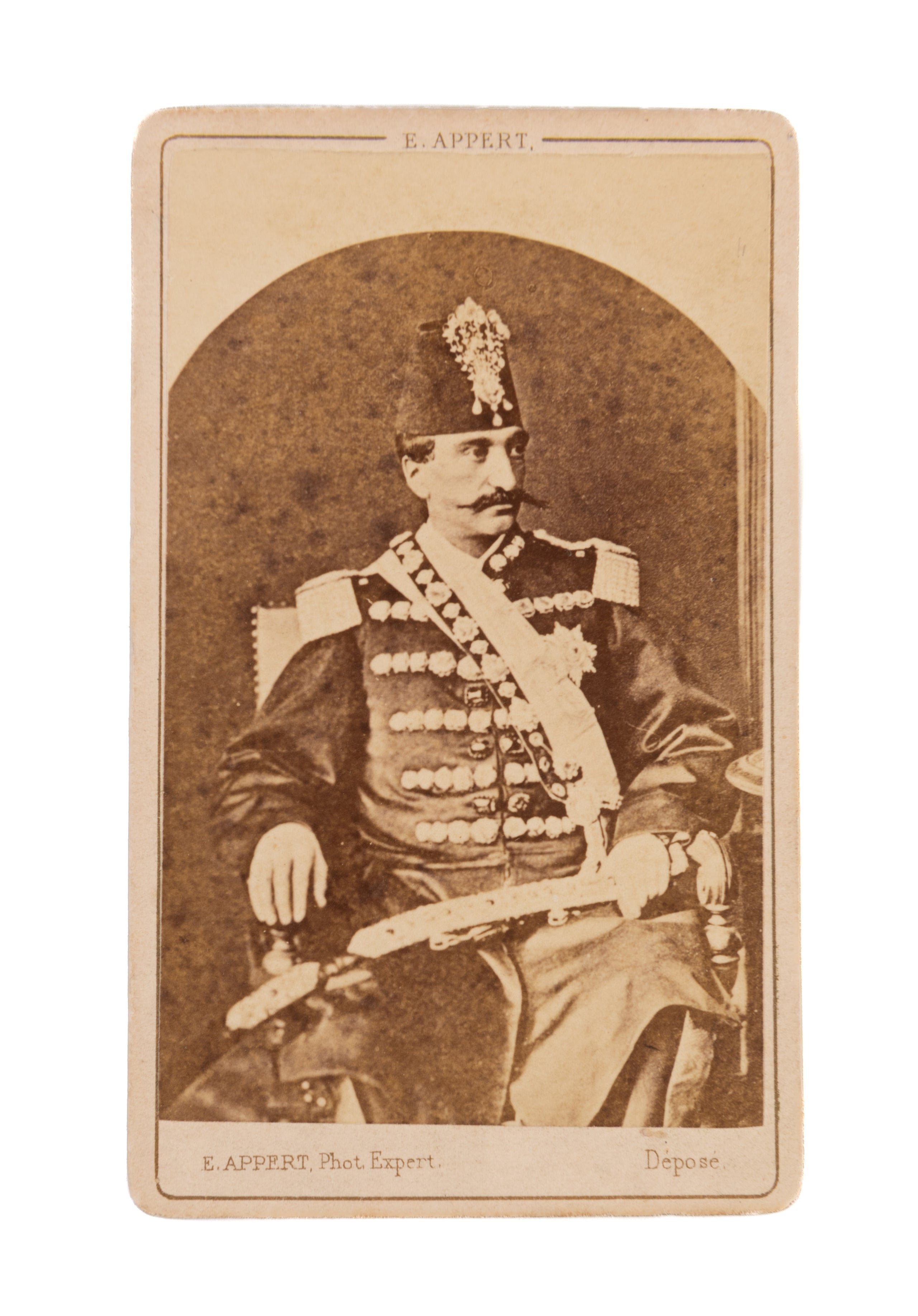 Carte-de-Visite of Naser al-Din Shah Qajar.