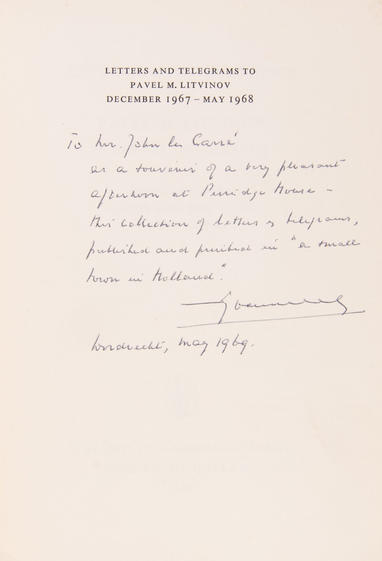 Letters and Telegrams to Pavel M. Litvinov. December 1967 - May 1968.