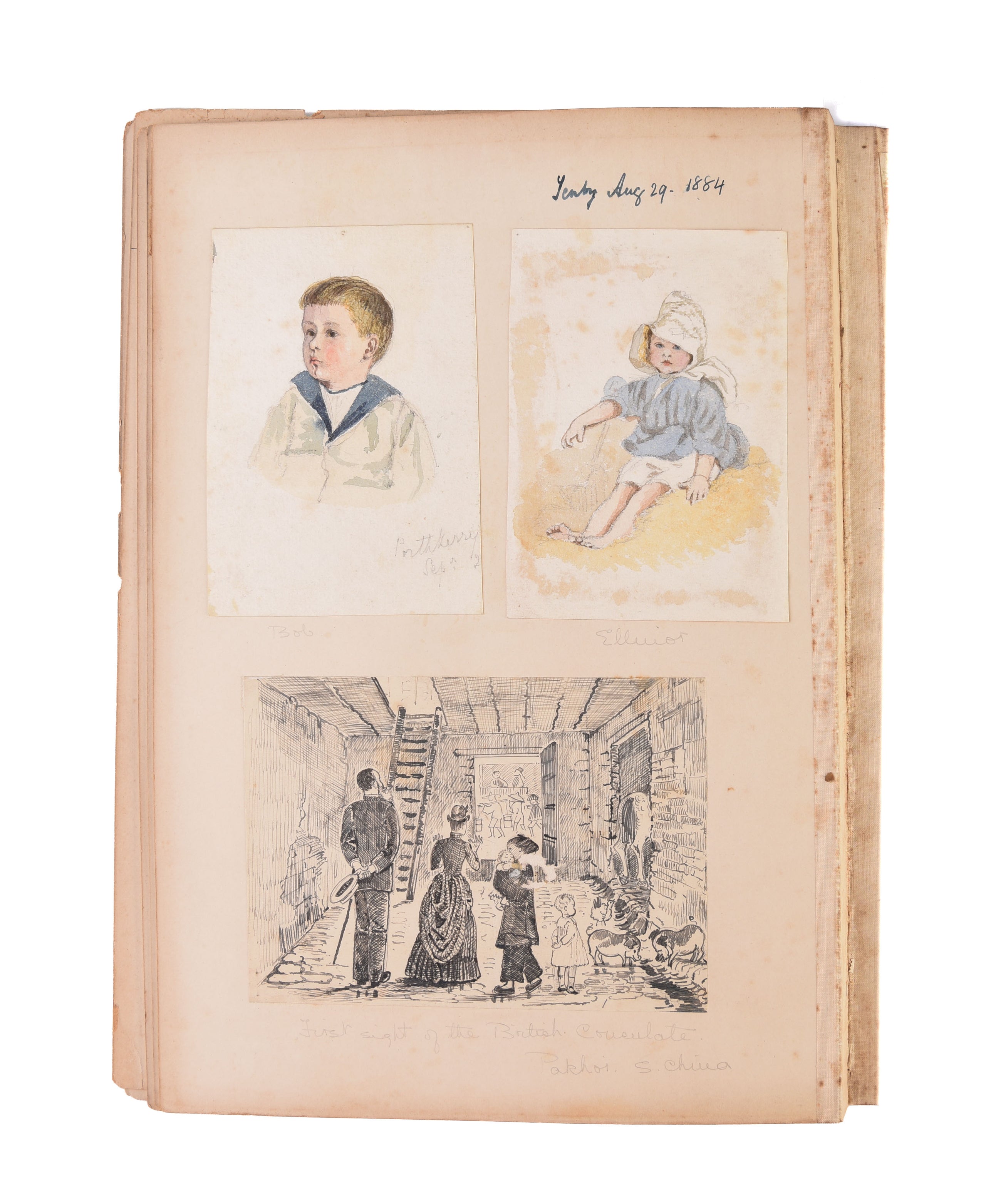 Four large albums of watercolours, photographs and ephemera.