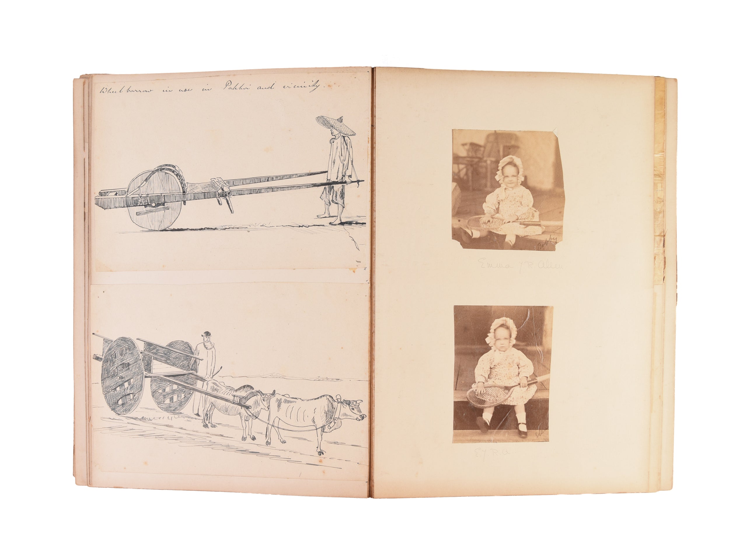 Four large albums of watercolours, photographs and ephemera.