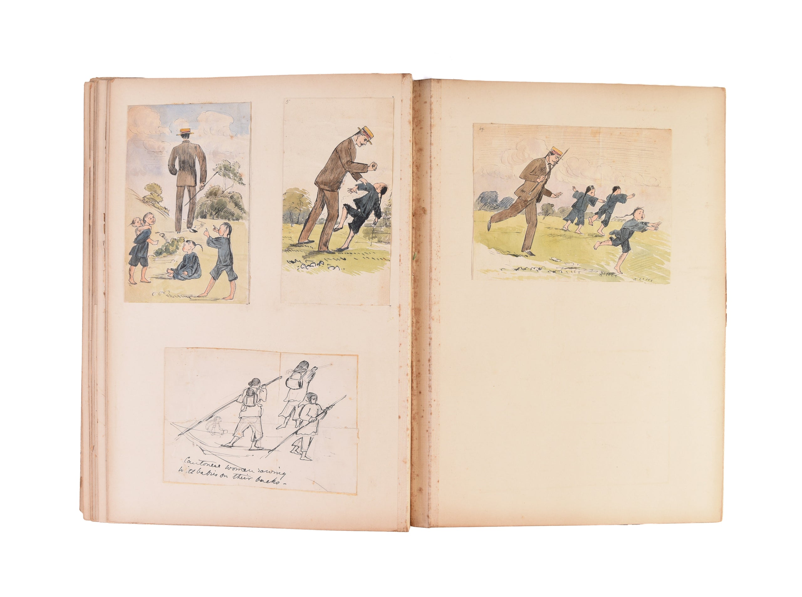 Four large albums of watercolours, photographs and ephemera.