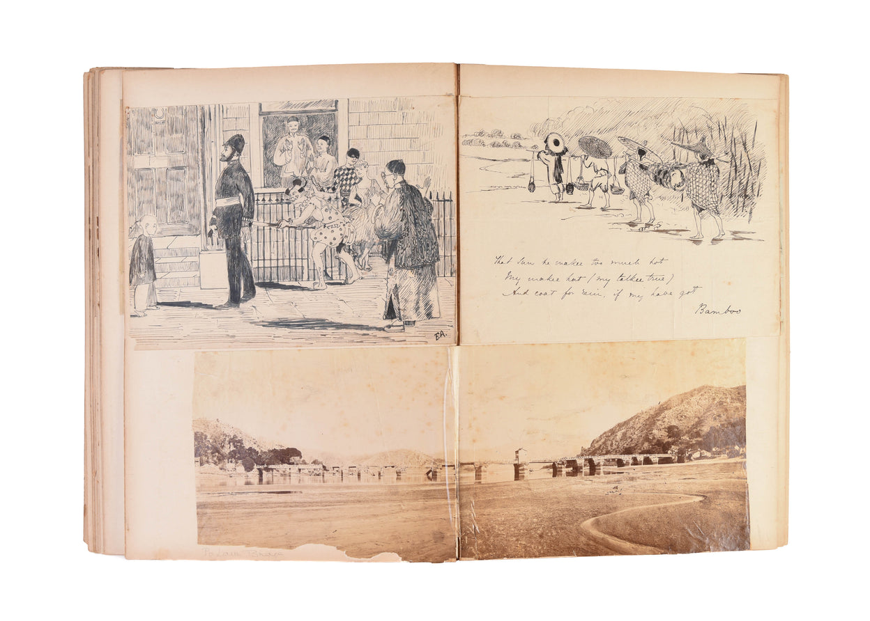 Four large albums of watercolours, photographs and ephemera.