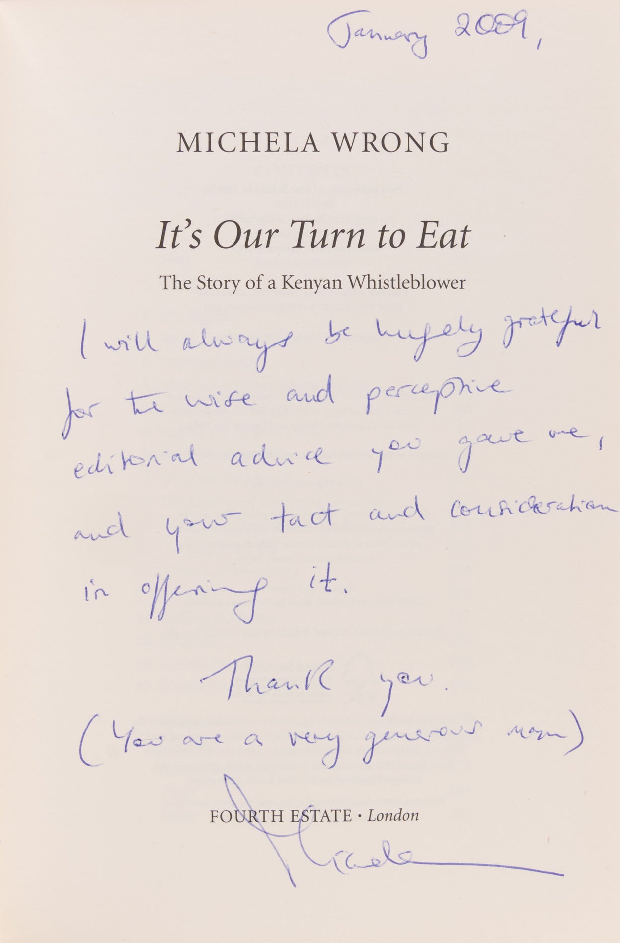 It's our Turn to eat. The Story of a Kenyan Whistle Blower.