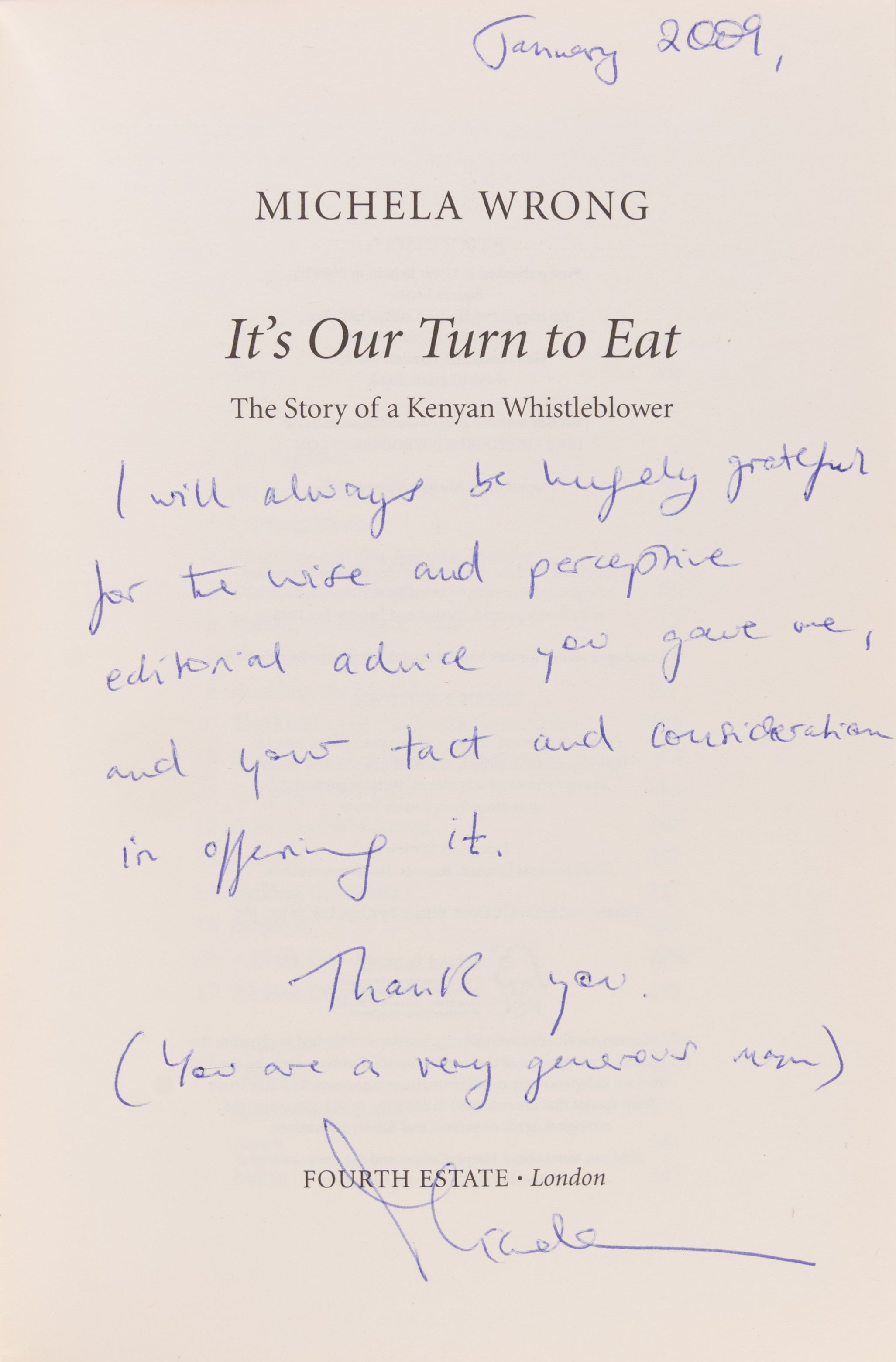 It's our Turn to eat. The Story of a Kenyan Whistle Blower.