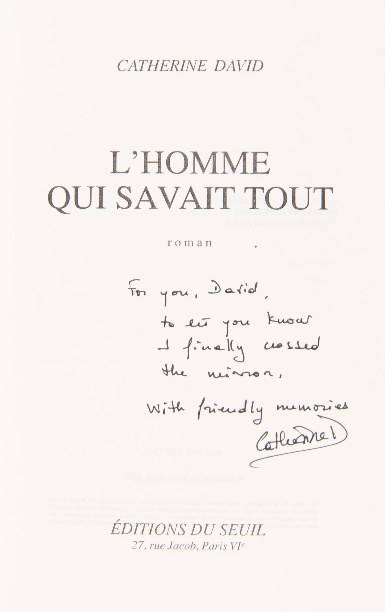 L'Homme qui savait tout. Roman.