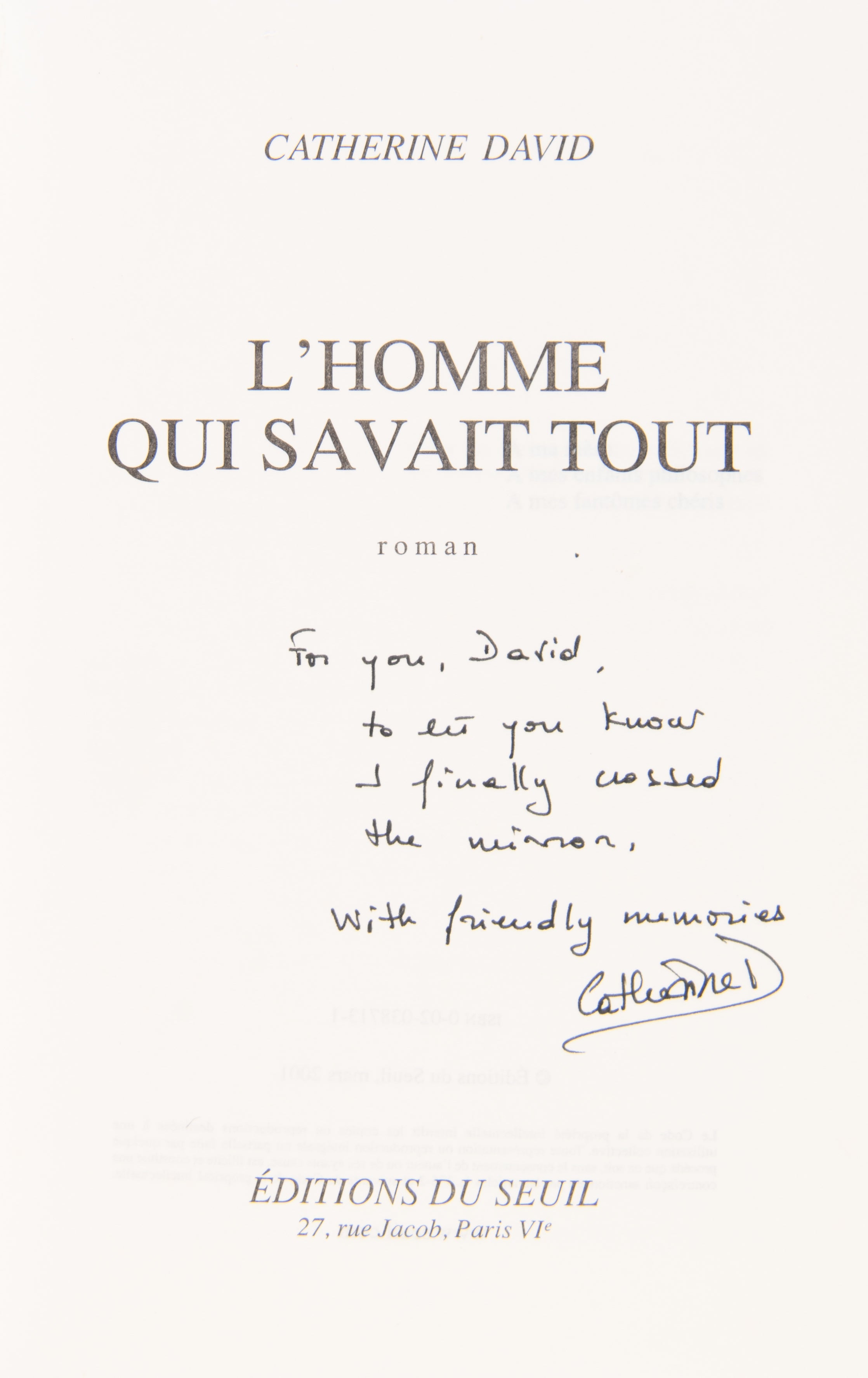 L'Homme qui savait tout. Roman.