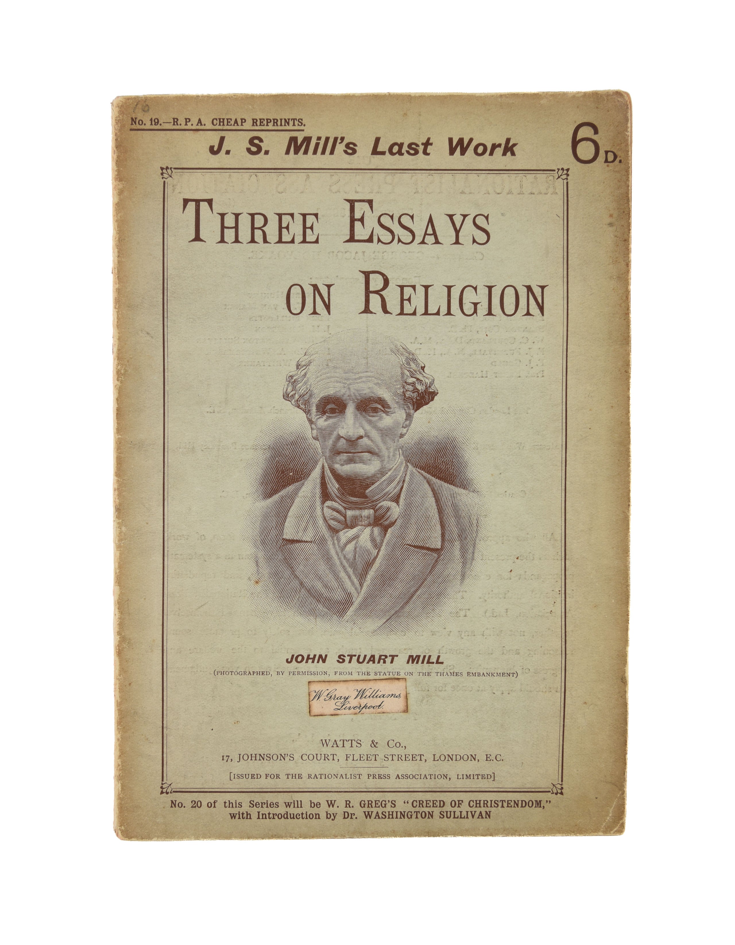 [Three Essays on Religion:] Nature, The Utility of Religion and Theism.