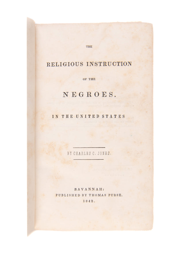 The Religious Instruction of the Negroes in the United States.
