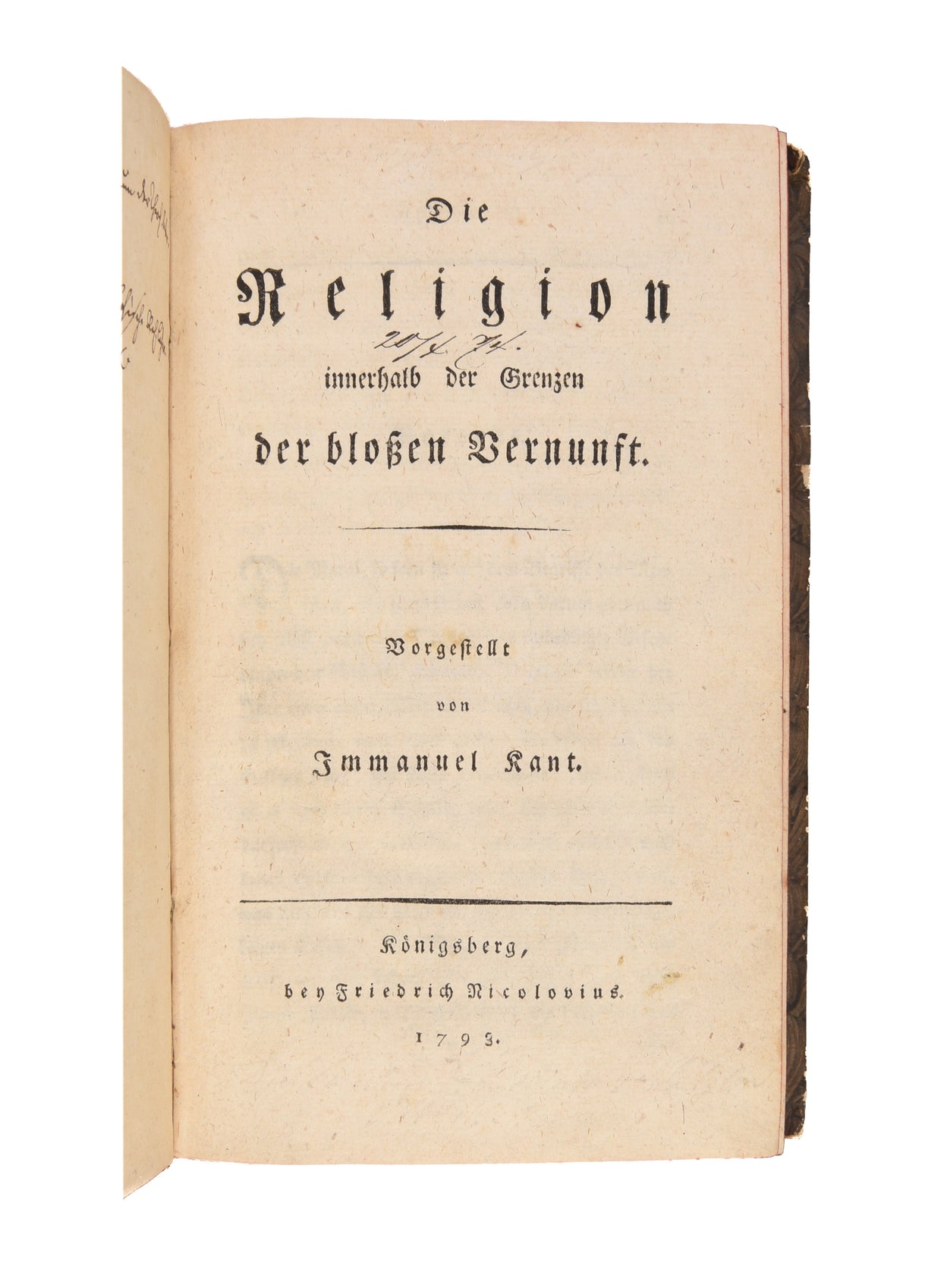 Die Religion innerhalb der Grenzen der Bloßen Vernunft.