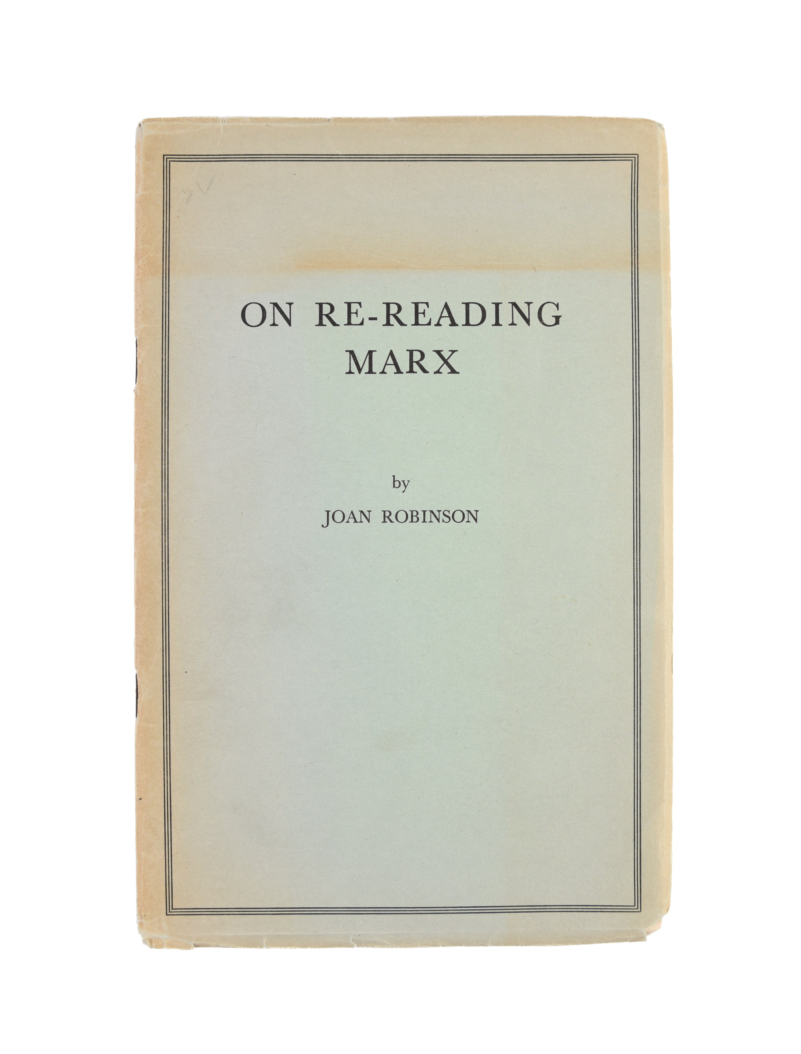 On Re-Reading Marx.