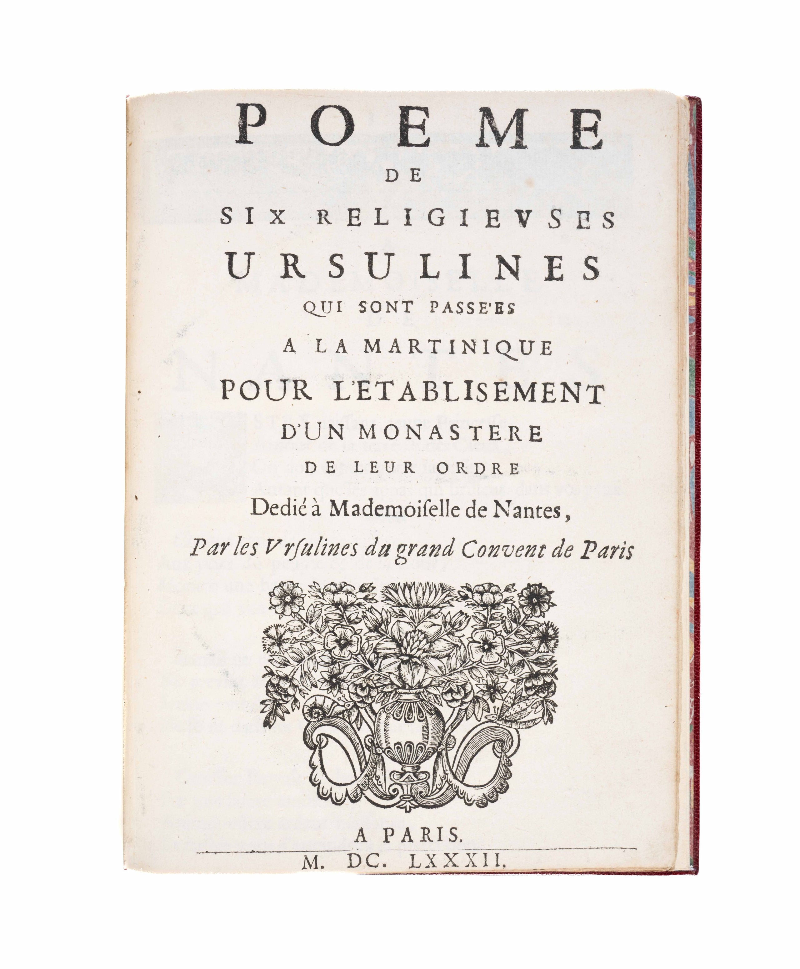 Poeme de Six Religieuses Ursulines.