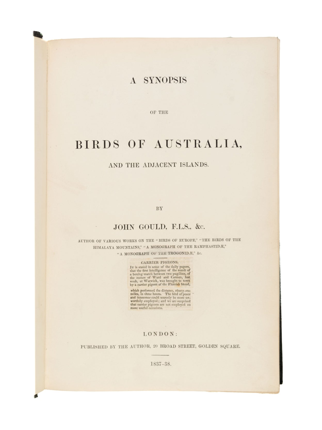 A Synopsis of the Birds of Australia.