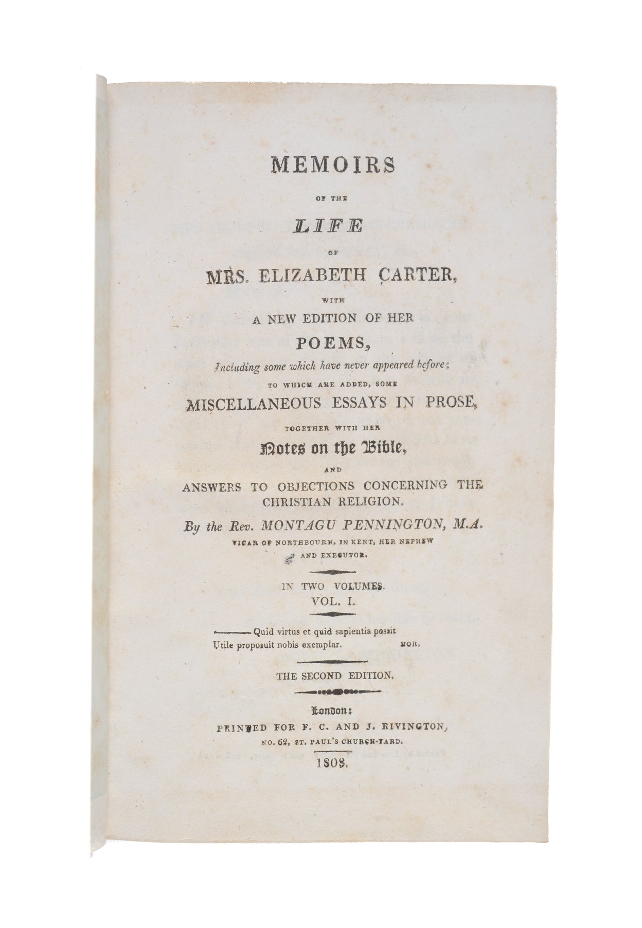 Memoirs of the Life of Elizabeth Carter ...