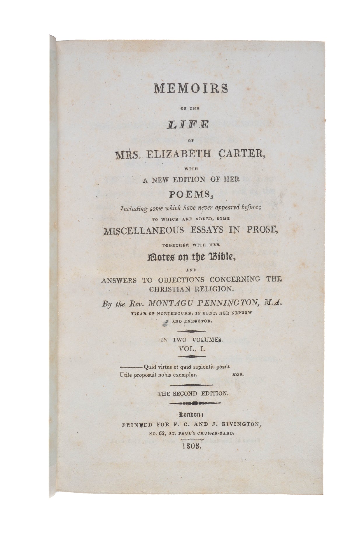 Memoirs of the Life of Elizabeth Carter ...