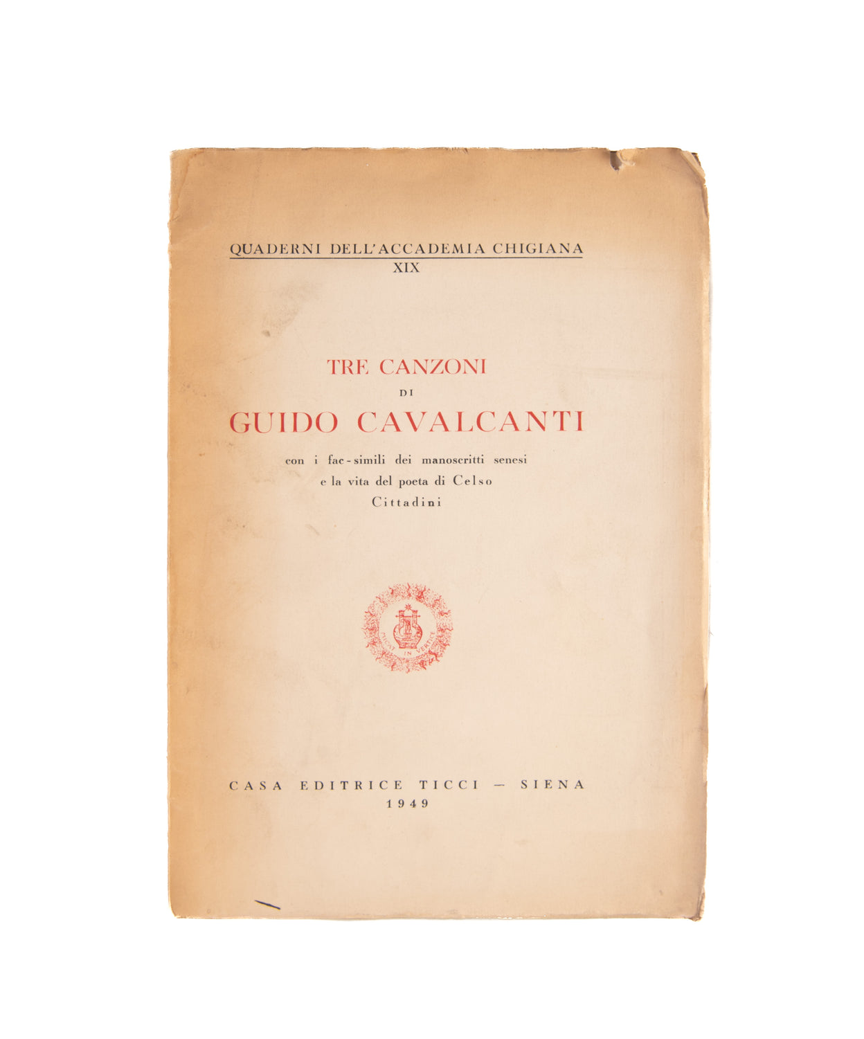 Tre Canzoni di Guido Cavalcanti.