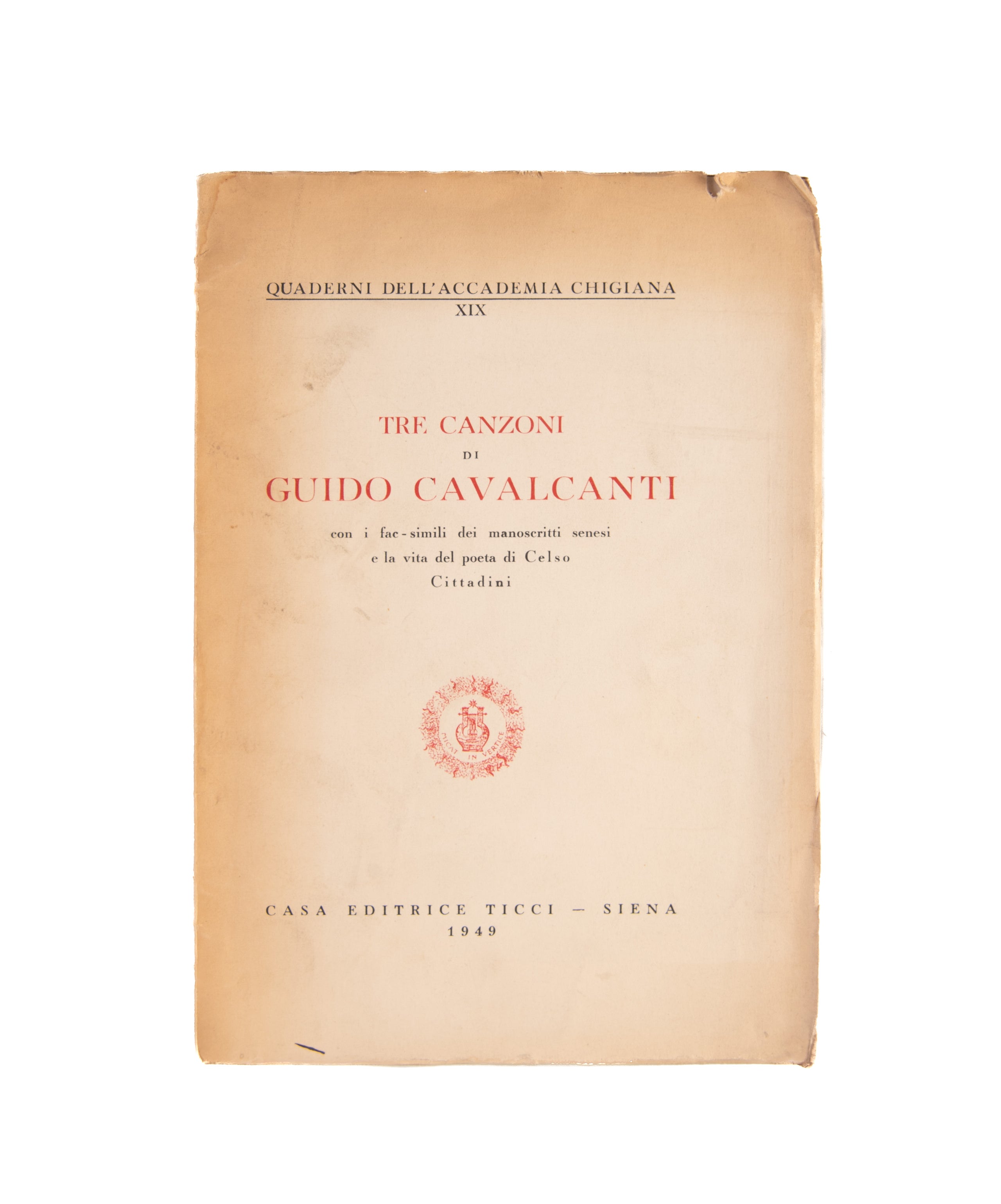 Tre Canzoni di Guido Cavalcanti.