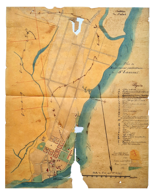 Plan de l’établissement penitentiaire de St Laurent.