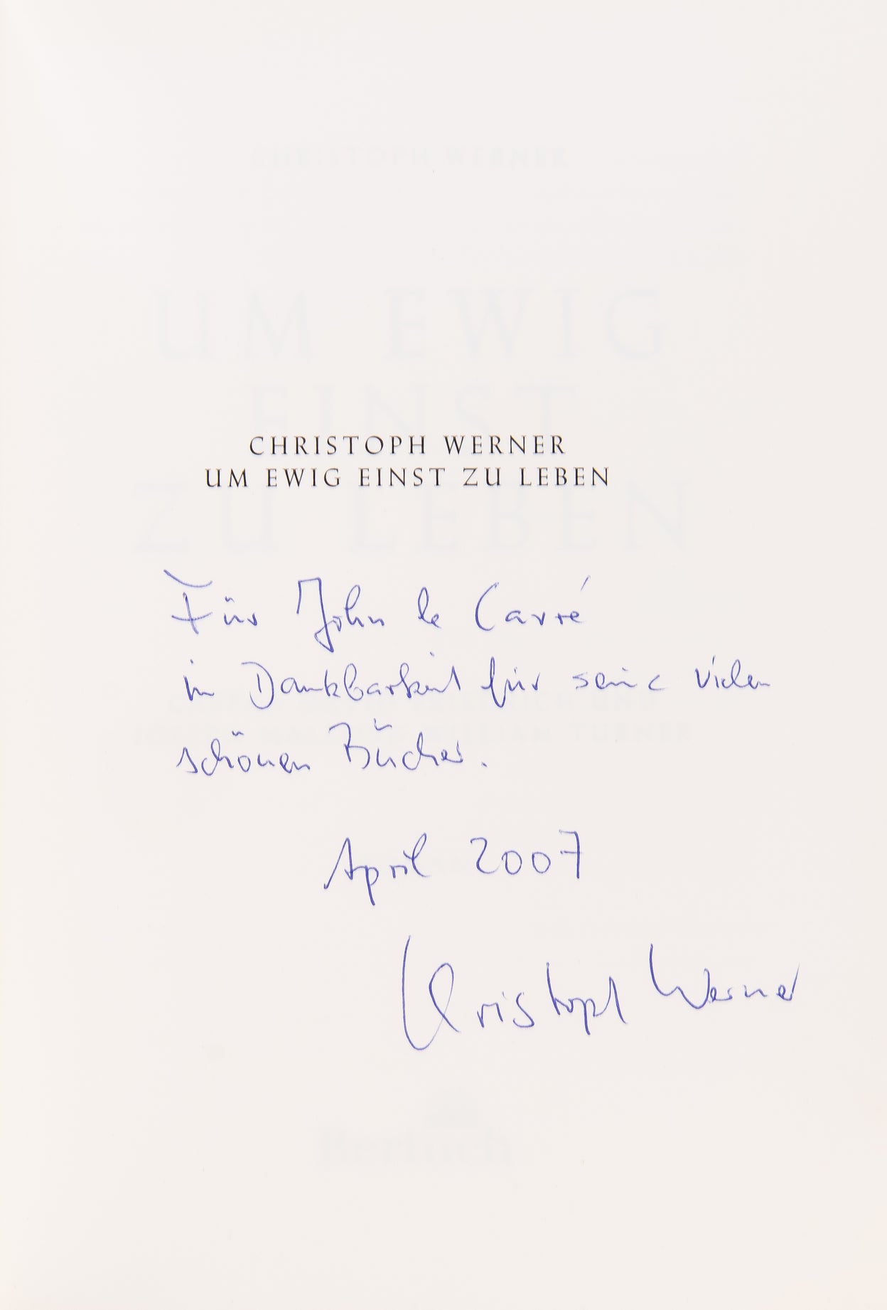Um Ewig Einst Zu Leben. Caspar David Friedrich und Joseph Mallord William Turner. Roman.