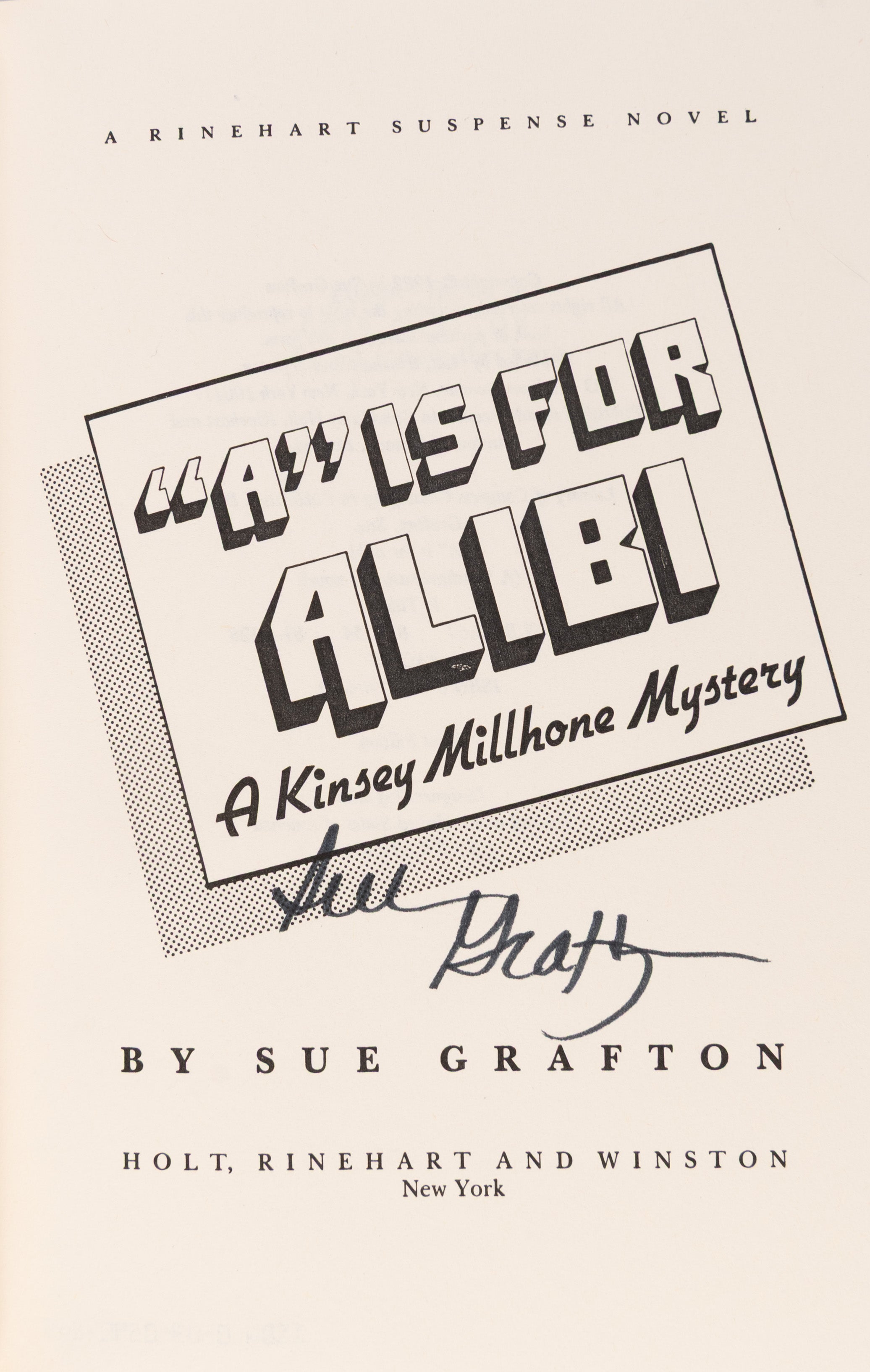 A Complete set of the Alphabet Series in First Edition: “A” is For Alibi, 