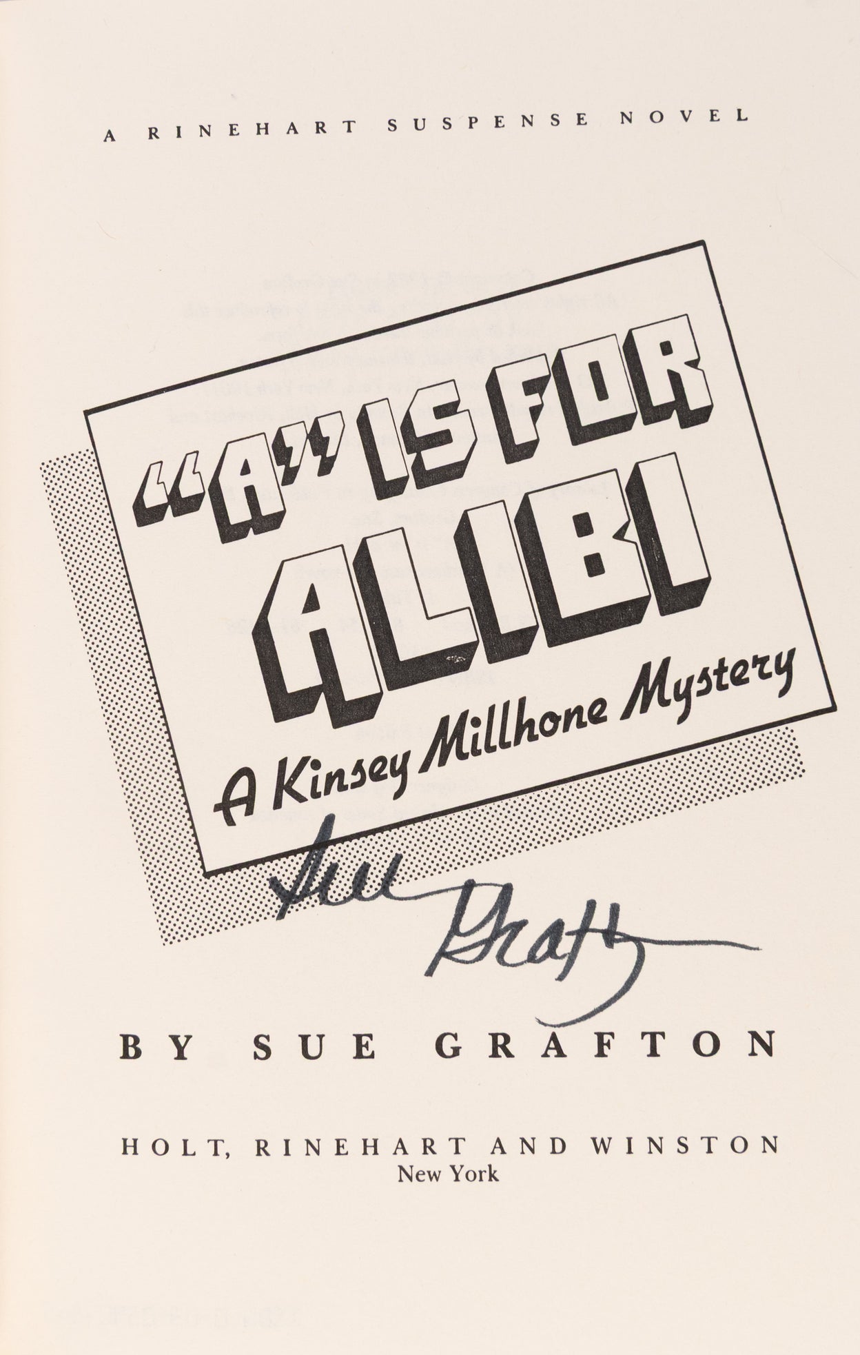 A Complete set of the Alphabet Series in First Edition: “A” is For Alibi, 