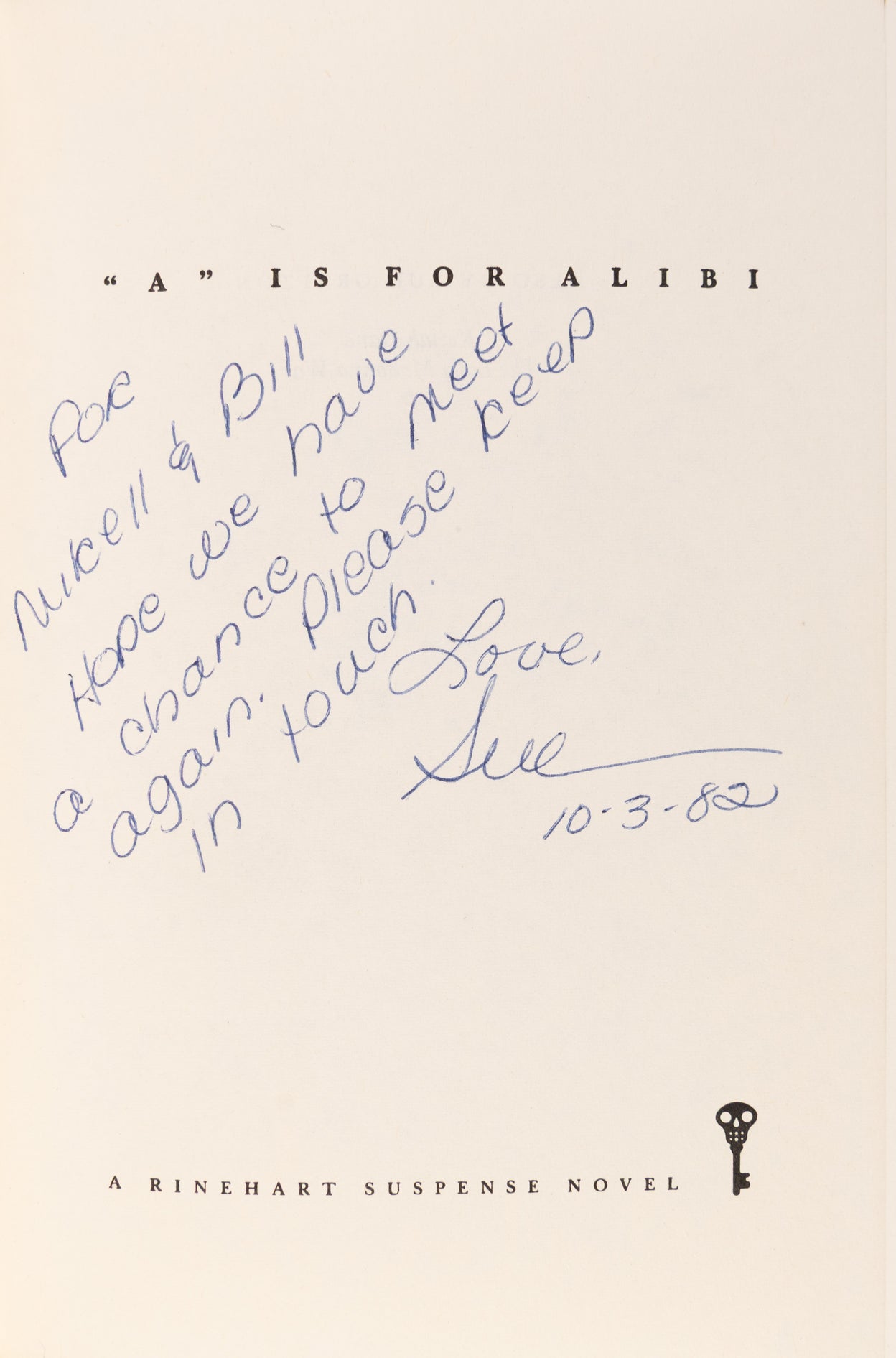 A Complete set of the Alphabet Series in First Edition: “A” is For Alibi, 