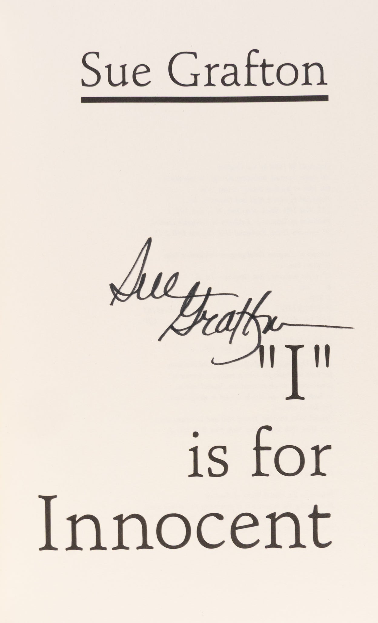 A Complete set of the Alphabet Series in First Edition: “A” is For Alibi, 