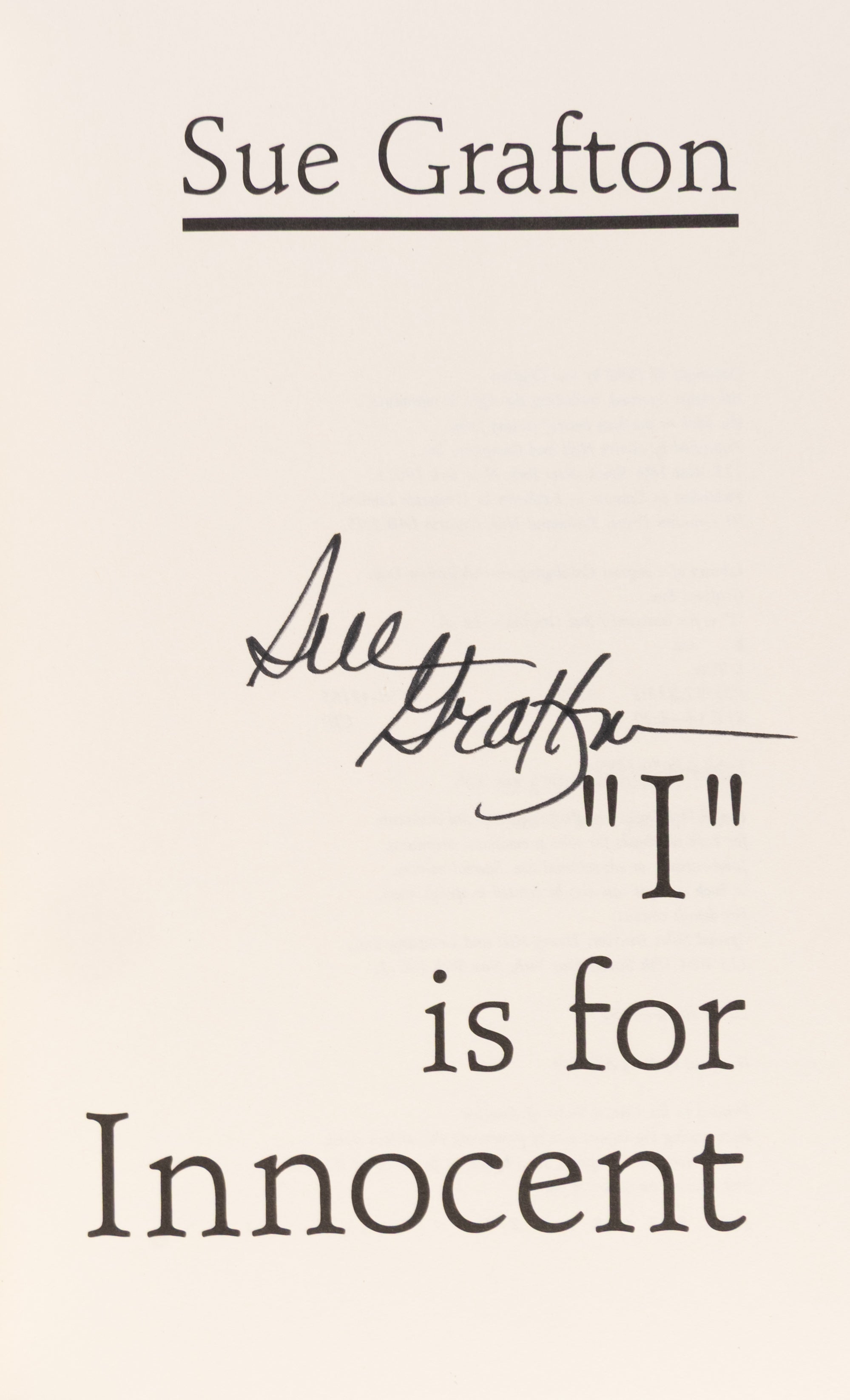 A Complete set of the Alphabet Series in First Edition: “A” is For Alibi, 
